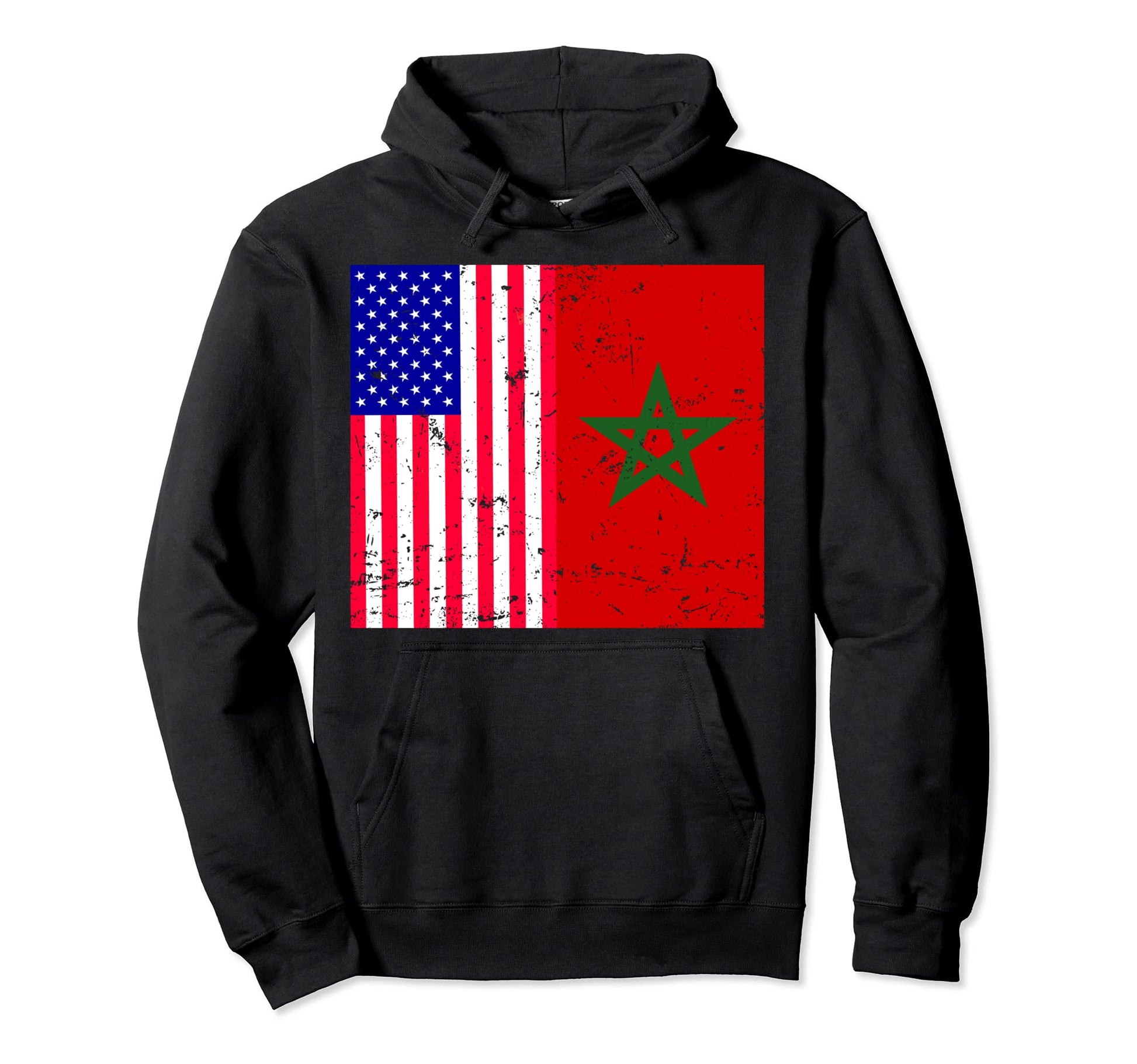 Moorish American Morocco Flag Moroccan Hoodie - Fun Novelty Design Unisex - T-Shirt, Sweatshirt, Hoodie