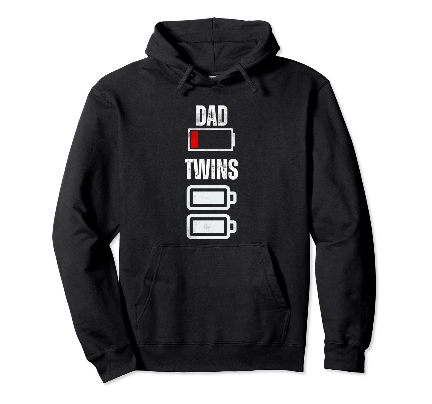Dad Low Battery Twins Full Charge Funny Hoodie - Graphic Print Men Women - T-Shirt, Sweatshirt, Hoodie