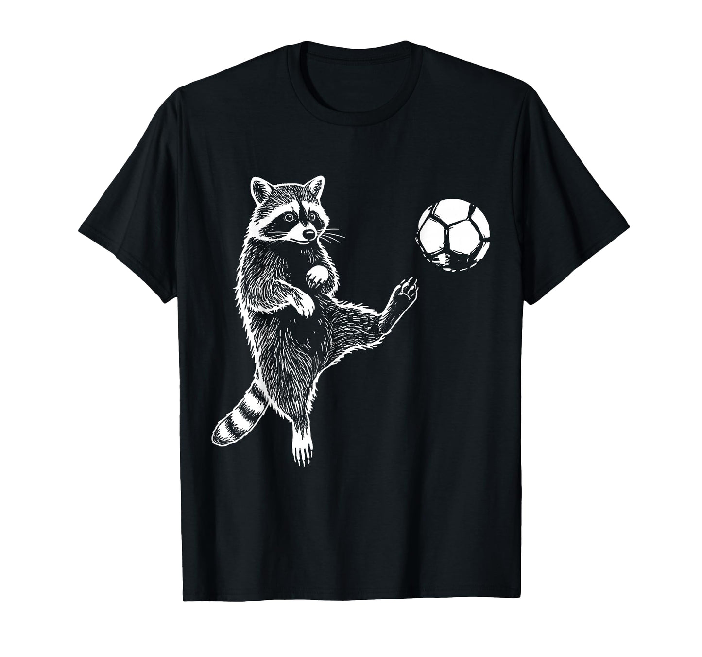 Funny Raccoon Soccer Balls Player Fan T-Shirt - Custom Art Print Unisex - T-Shirt, Sweatshirt, Hoodie