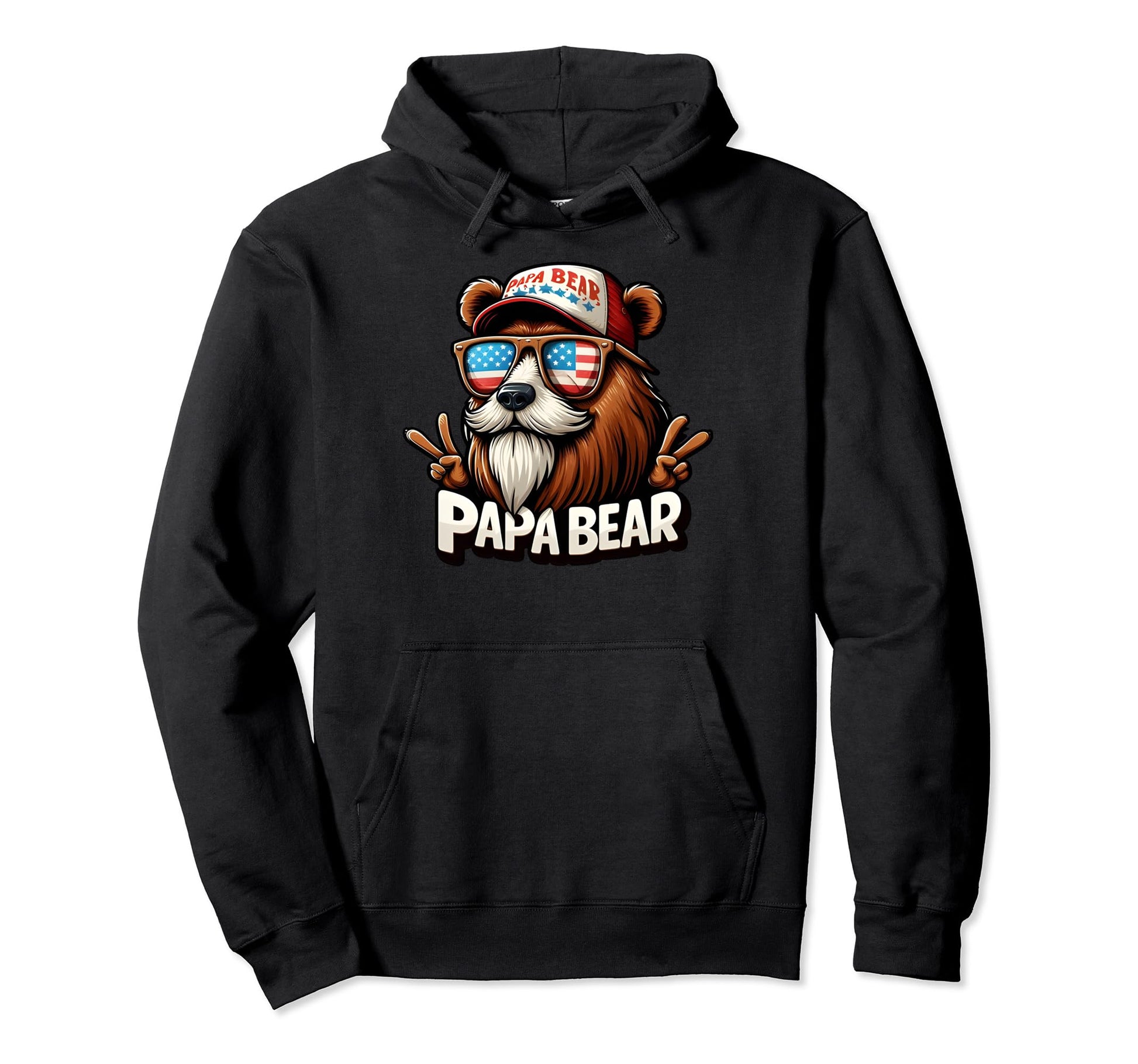 Papa Bear Fathers Day Gift Us American Hoodie - Fun Novelty Design Unisex - T-Shirt, Sweatshirt, Hoodie