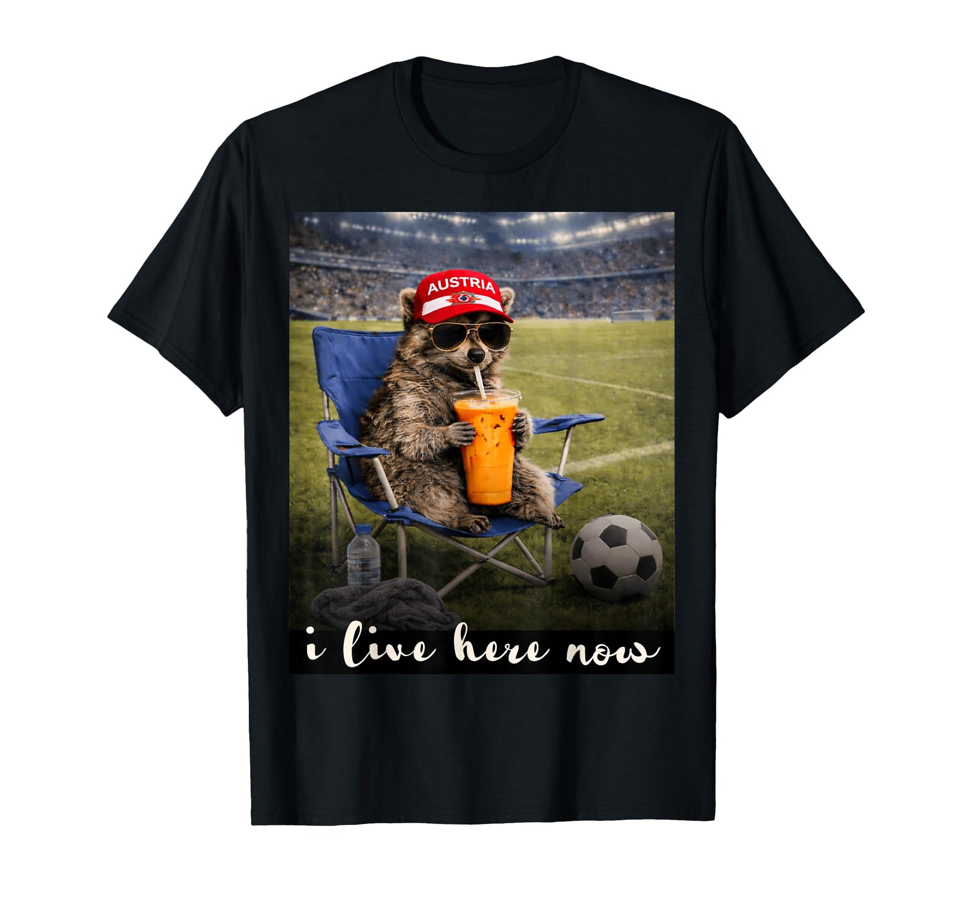 Funny Raccoon Austria Soccer Fan Futbol T-Shirt - Novelty Apparel Men Women - T-Shirt, Sweatshirt, Hoodie