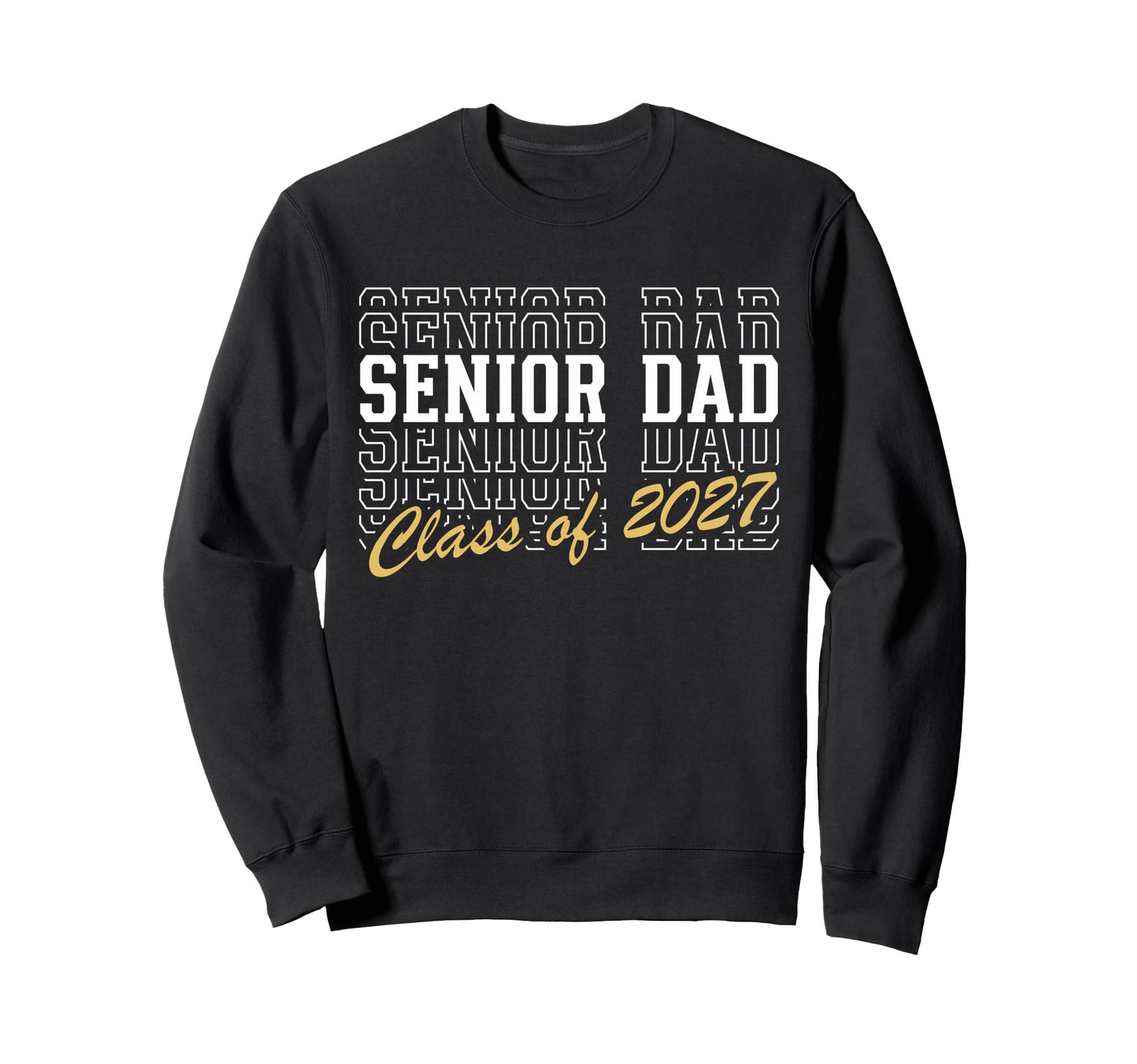 Senior Dad Class 2027 Striped Sweatshirt - Aesthetic Graphic for Adults - T-Shirt, Sweatshirt, Hoodie
