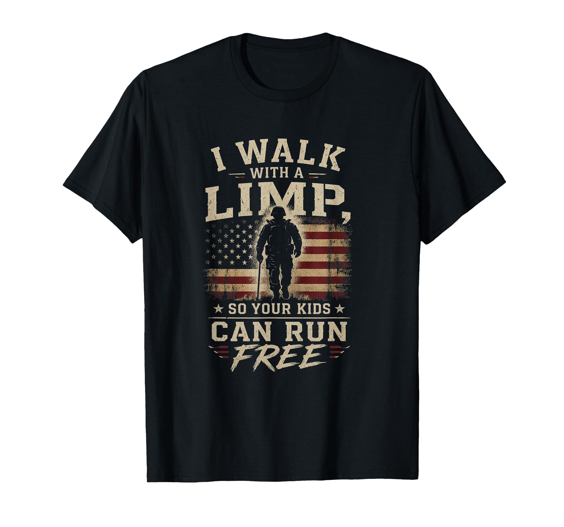 Wounded Veteran Patriotic Funny And Dad T-Shirt - Graphic Print Men Women - T-Shirt, Sweatshirt, Hoodie