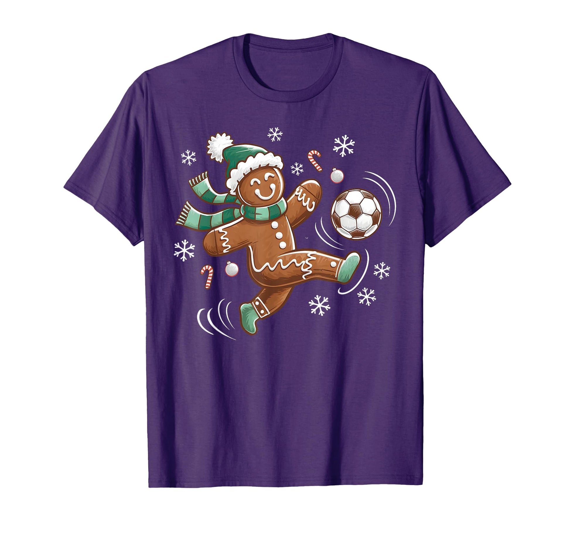 Gingerbread Soccer Player Cookie Game T-Shirt - Aesthetic Graphic Unisex - T-Shirt, Sweatshirt, Hoodie