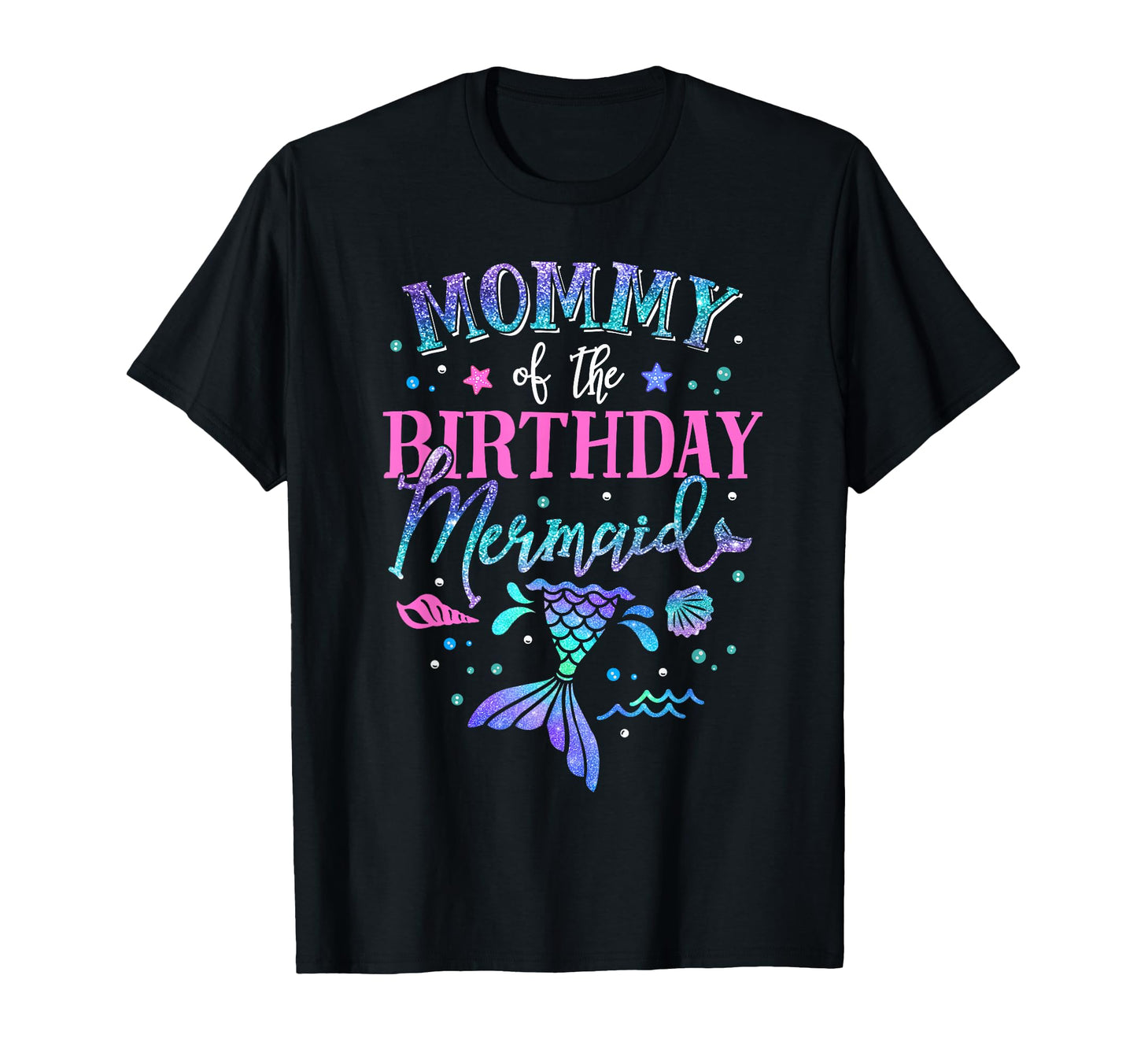 Mommy Birthday Mermaid Party Matching T-Shirt - Minimalist Print Unisex - T-Shirt, Sweatshirt, Hoodie