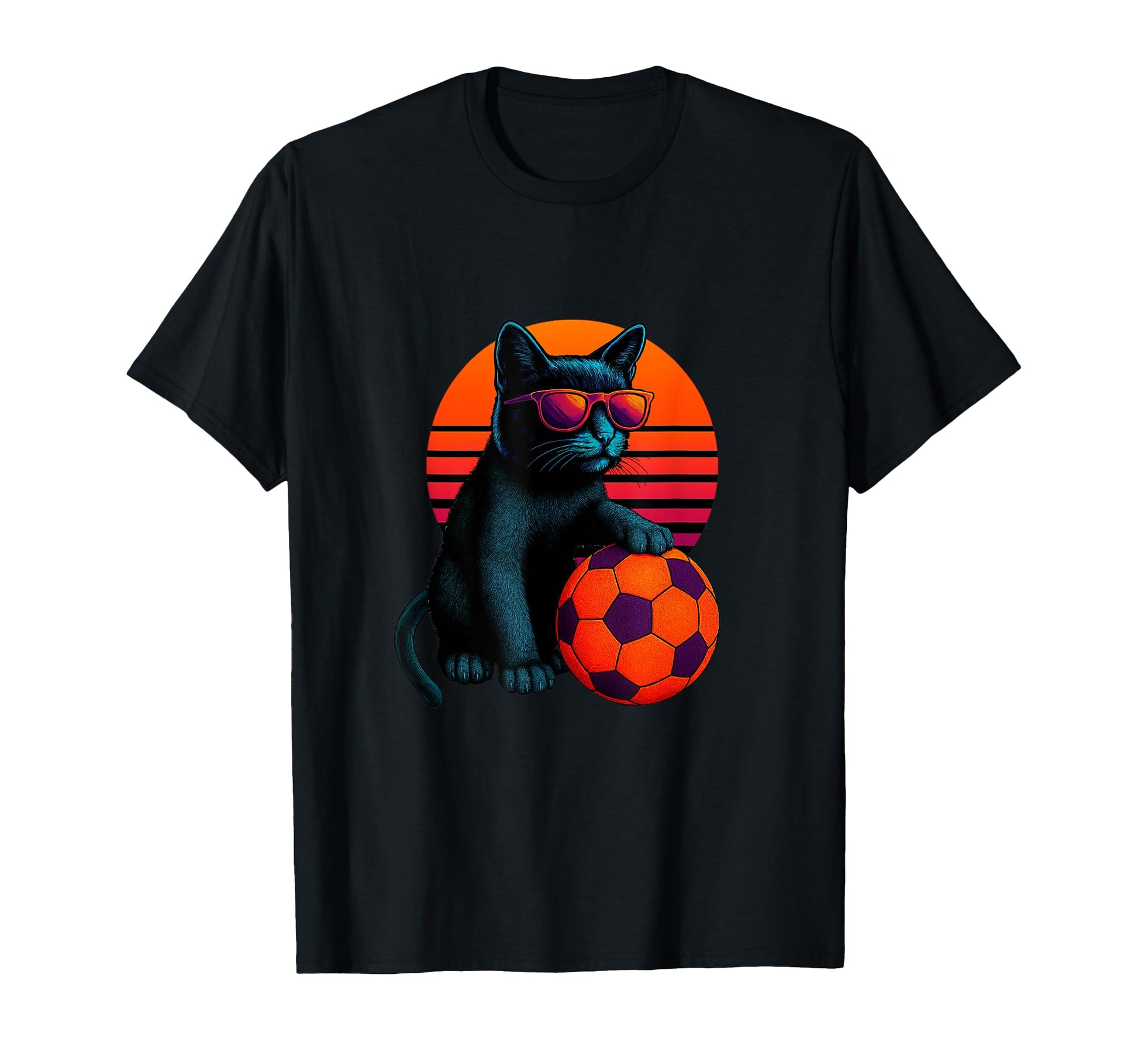 Cat Soccer Ball Soccer Player T-Shirt - Novelty Apparel for Adults - T-Shirt, Sweatshirt, Hoodie