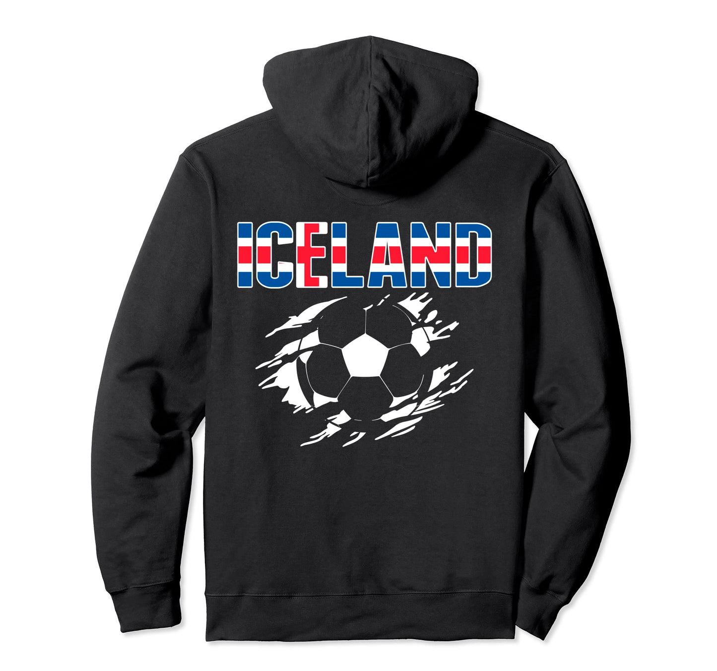 Iceland Soccer Fans Jersey Hoodie - Fun Novelty Design for Adults - T-Shirt, Sweatshirt, Hoodie