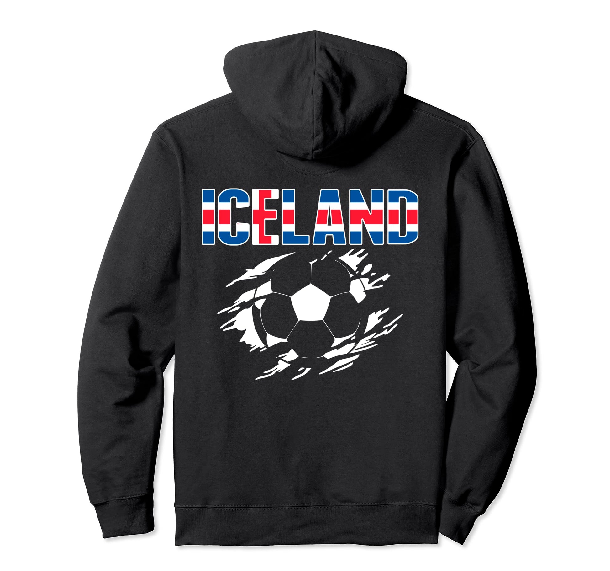 Iceland Soccer Fans Jersey Hoodie - Fun Novelty Design for Adults - T-Shirt, Sweatshirt, Hoodie