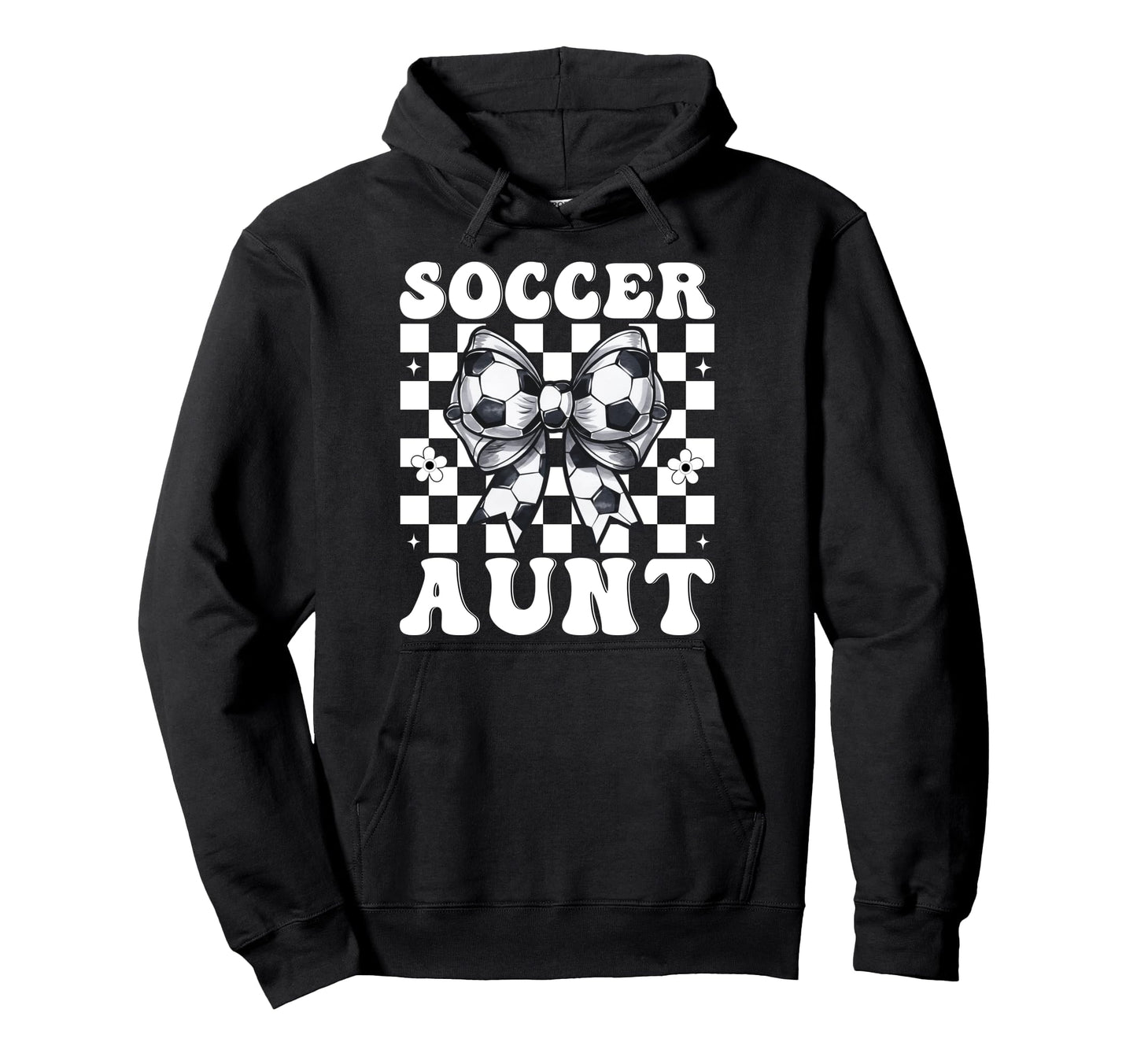 Soccer Aunt Soccer Auntie Coquette Bow Hoodie - Trendy Graphic Unisex - T-Shirt, Sweatshirt, Hoodie