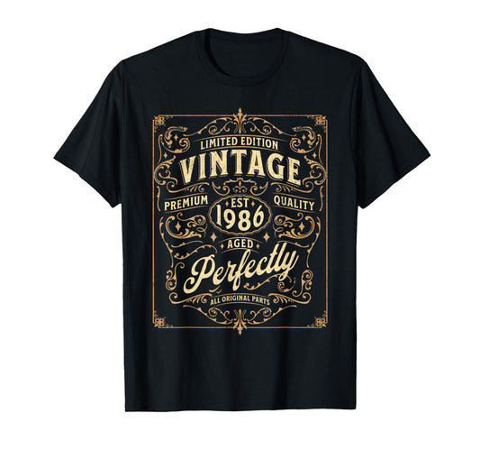 1986 Birthday Aged Perfectly T-Shirt - Aesthetic Graphic Men Women - T-Shirt, Sweatshirt, Hoodie