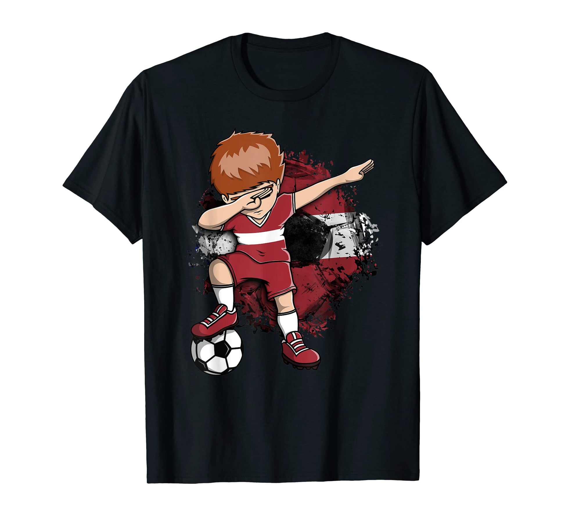 Dabbing Soccer Latvia Jersey Latvian T-Shirt - Streetwear Style Unisex - T-Shirt, Sweatshirt, Hoodie