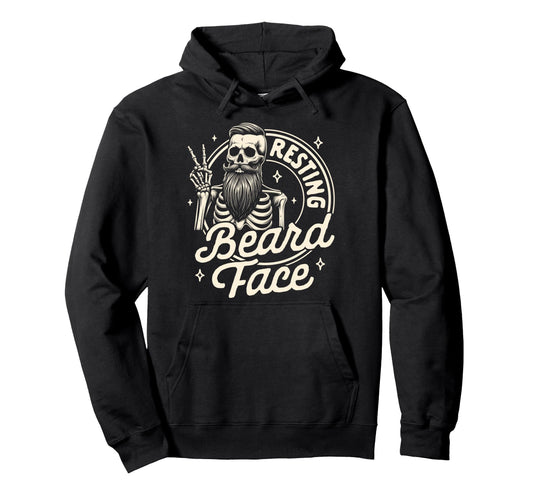 Bearded Dad Daddy Papa Fathers Day Resting Hoodie - Unique Graphic Unisex - T-Shirt, Sweatshirt, Hoodie