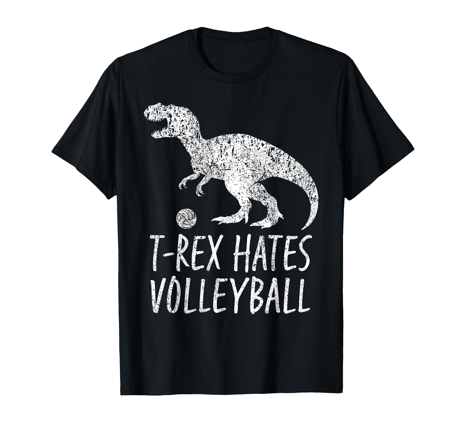 Funny Volleyball Player T Rex Hates T-Shirt - Minimalist Print Unisex - T-Shirt, Sweatshirt, Hoodie