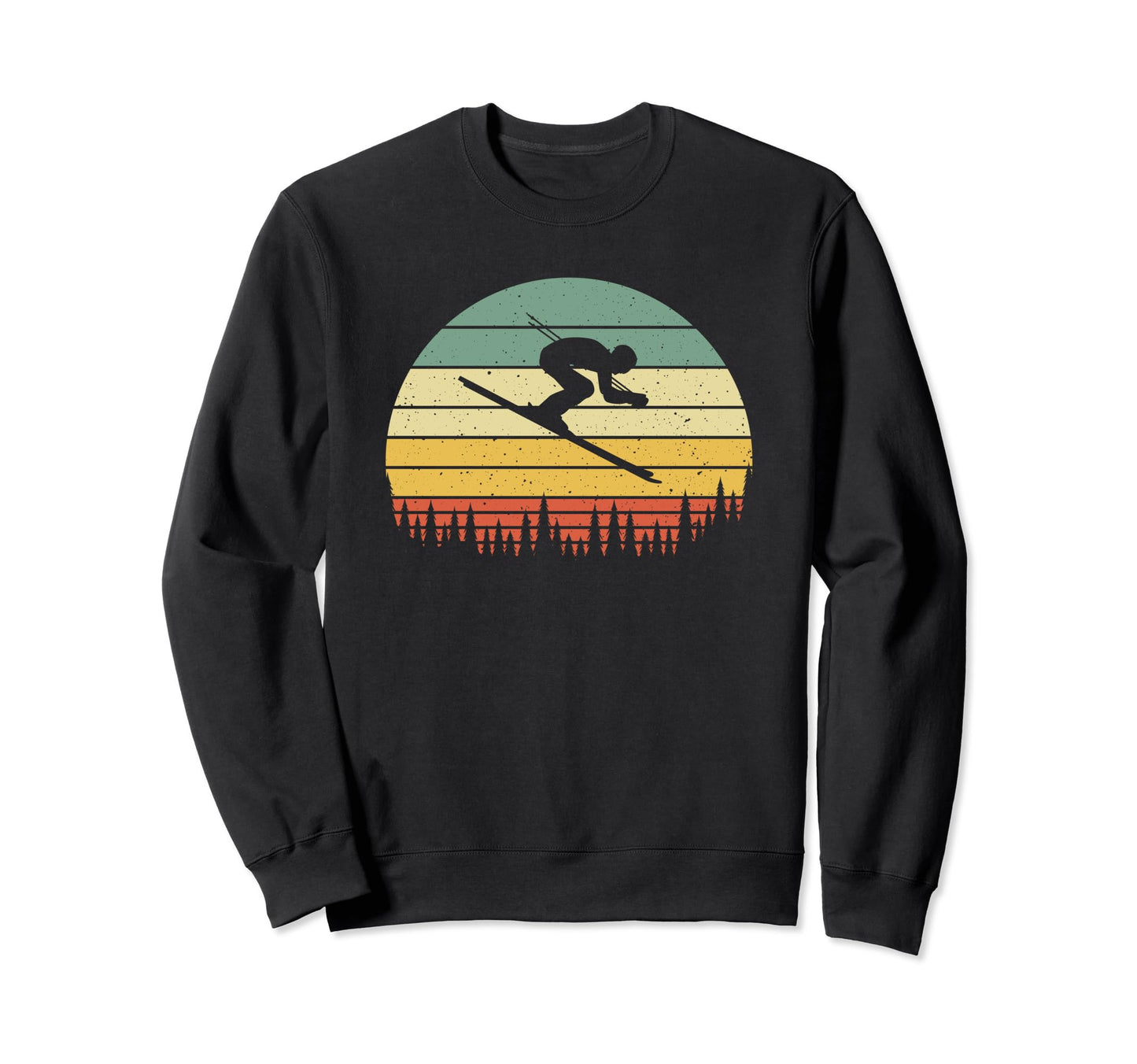 Ski Sunset Skier Skiing Dad Ski Sweatshirt - Unique Graphic Men Women - T-Shirt, Sweatshirt, Hoodie