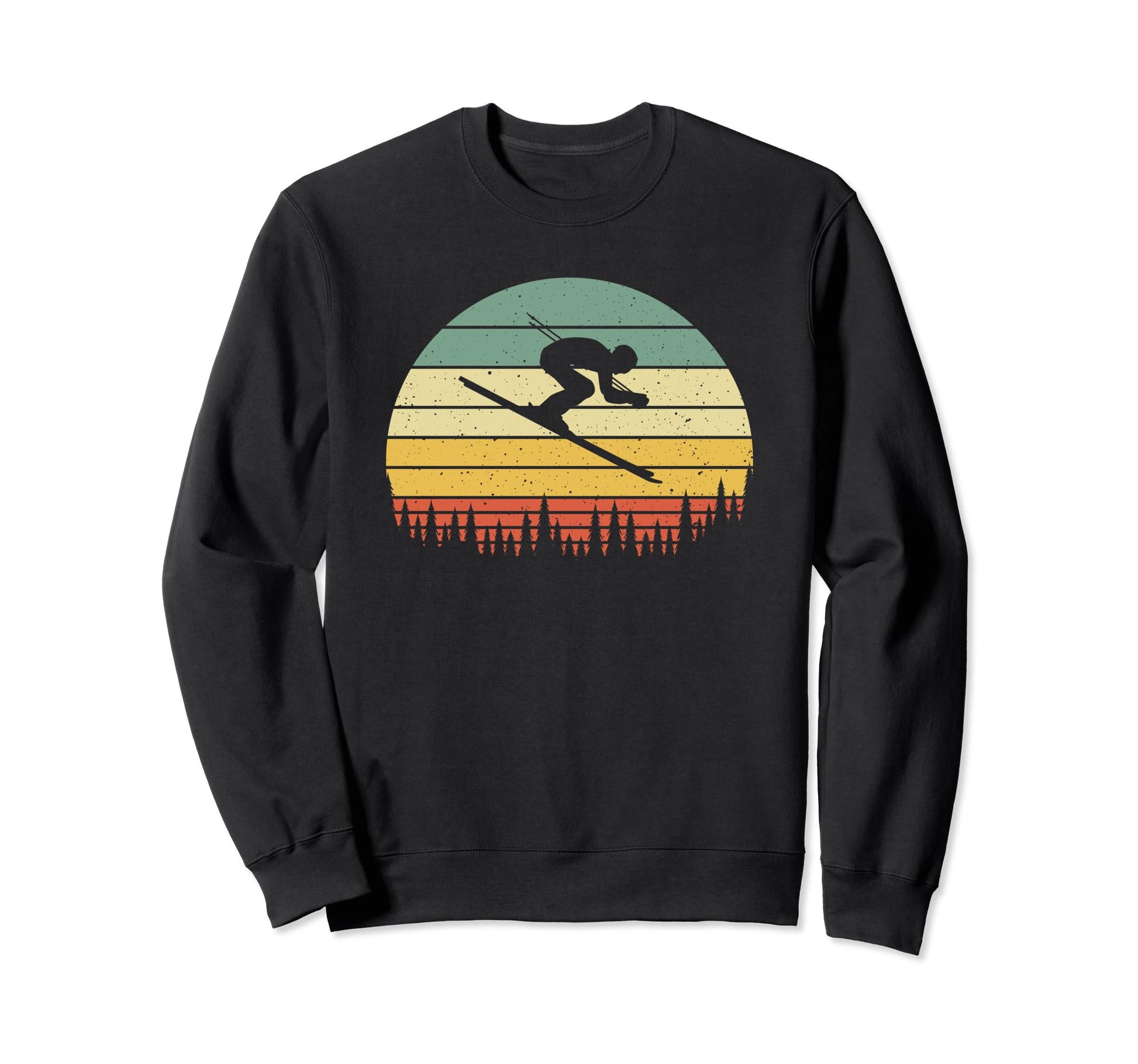 Ski Sunset Skier Skiing Dad Ski Sweatshirt - Unique Graphic Men Women - T-Shirt, Sweatshirt, Hoodie