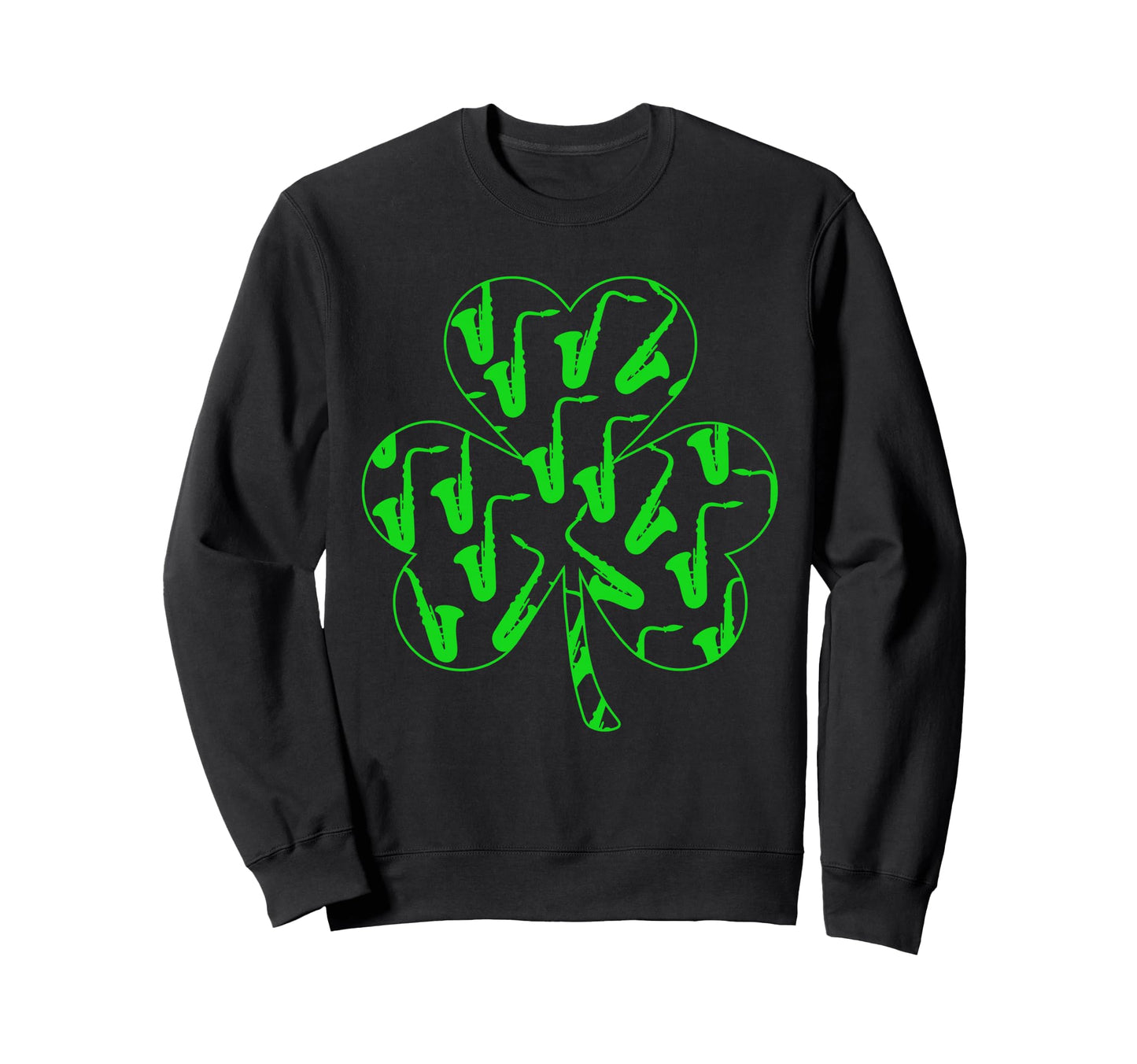 Saxophones Inside Shamrock St Sweatshirt - Unique Graphic Men Women - T-Shirt, Sweatshirt, Hoodie