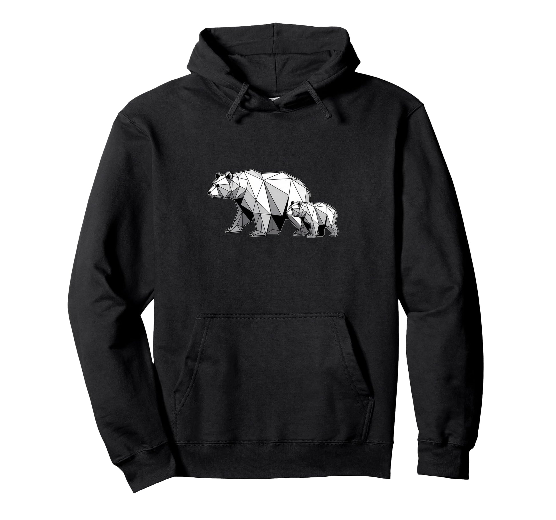 Wildlife Geometric Papa Mama Bear Hoodie - Custom Art Print for Adults - T-Shirt, Sweatshirt, Hoodie