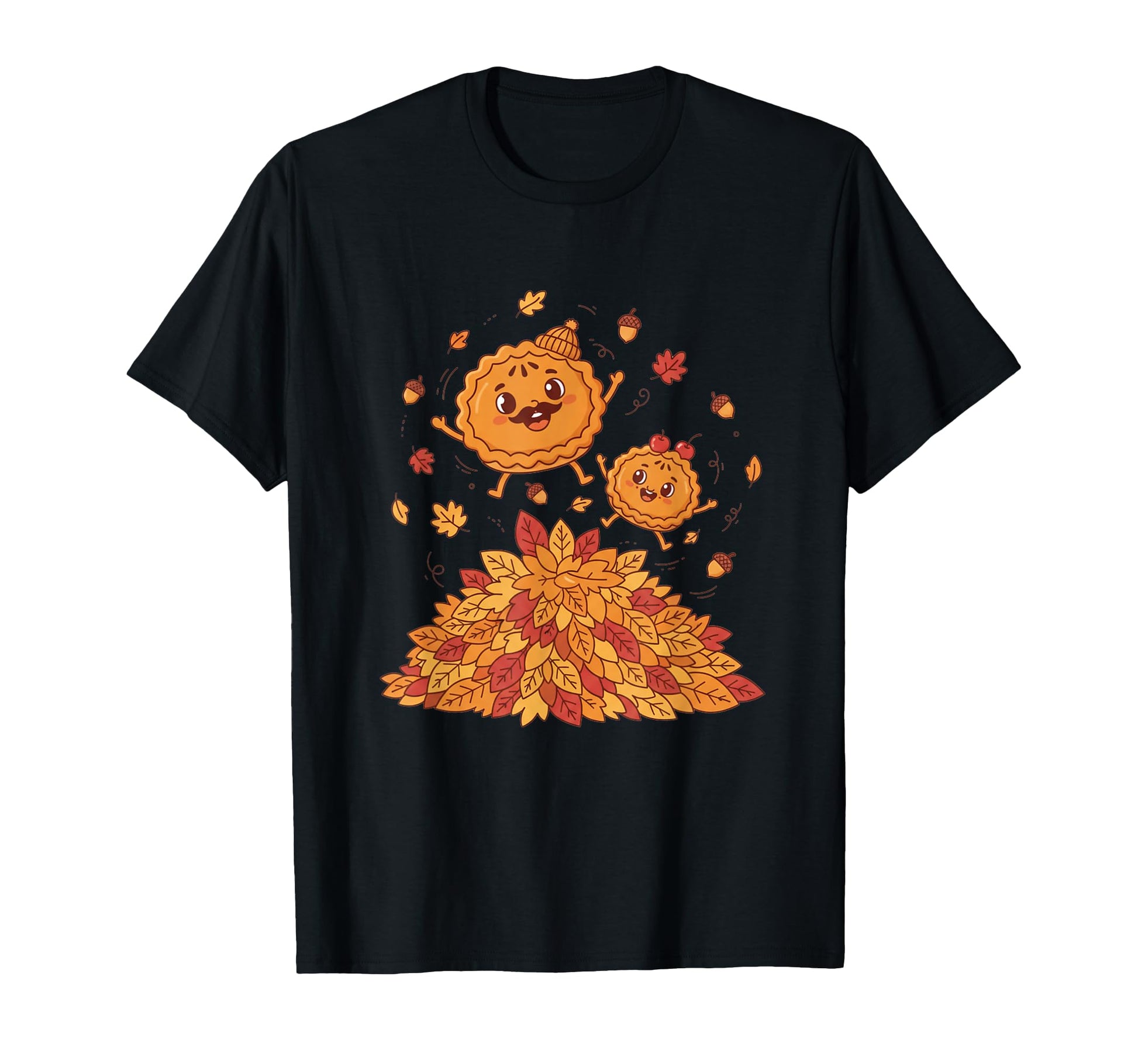 Pie Family Leaf Pile Jumping T-Shirt - Casual Everyday Wear Unisex - T-Shirt, Sweatshirt, Hoodie