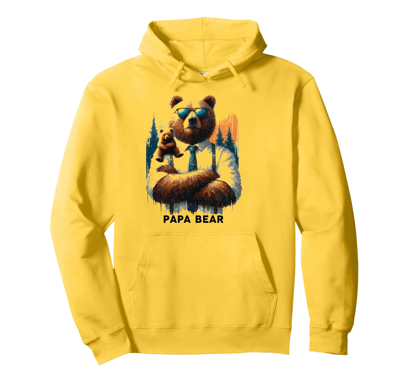 Papa Bear Funny Bears Animal Lover Dad Hoodie - Custom Art Print Unisex - T-Shirt, Sweatshirt, Hoodie