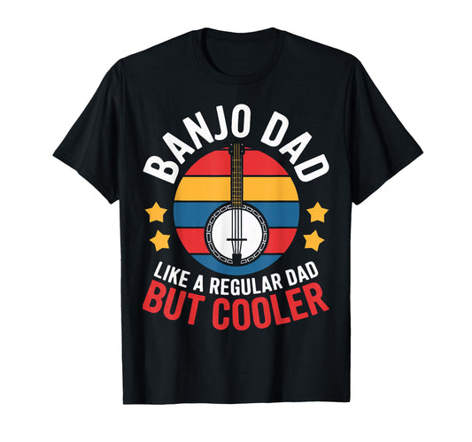 Banjo Dad Cooler Musician Fathers Day T-Shirt - Minimalist Print Men Women - T-Shirt, Sweatshirt, Hoodie