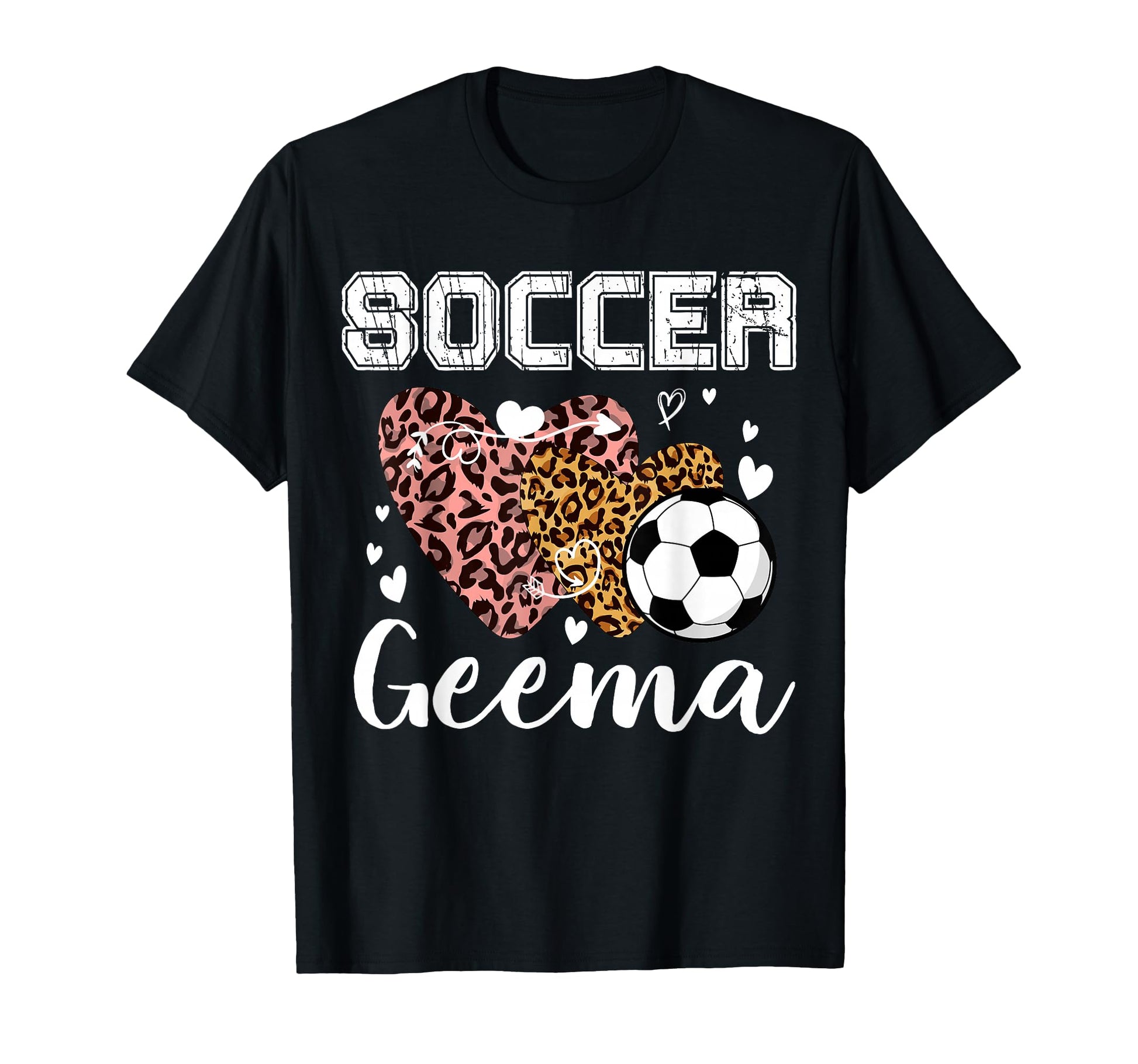 Soccer Geema Heart Leopard Grandma T-Shirt - Graphic Print for Adults - T-Shirt, Sweatshirt, Hoodie