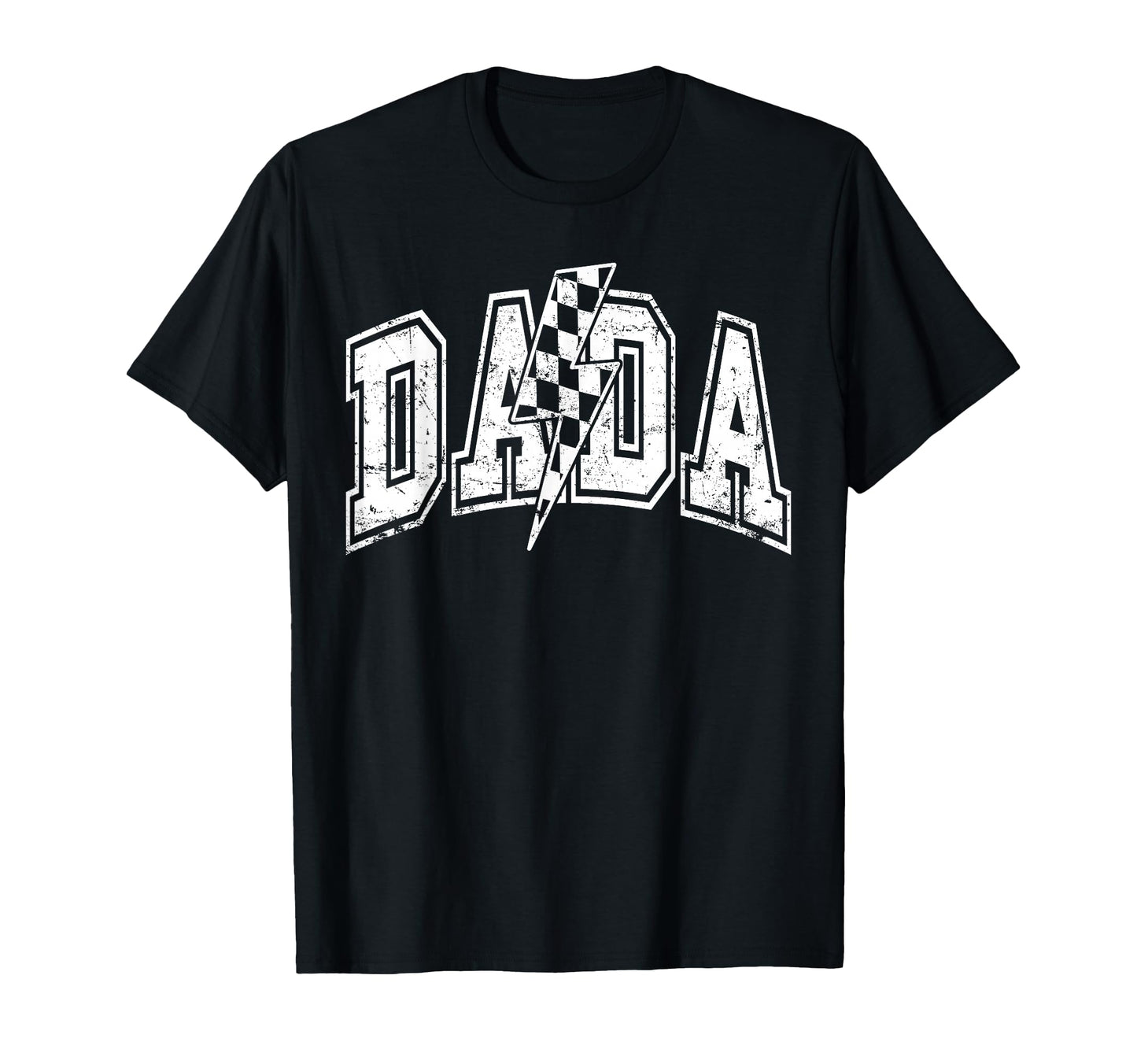 Dada Lightning Bolt Checkered Varsity T-Shirt - Novelty Apparel for Adults - T-Shirt, Sweatshirt, Hoodie