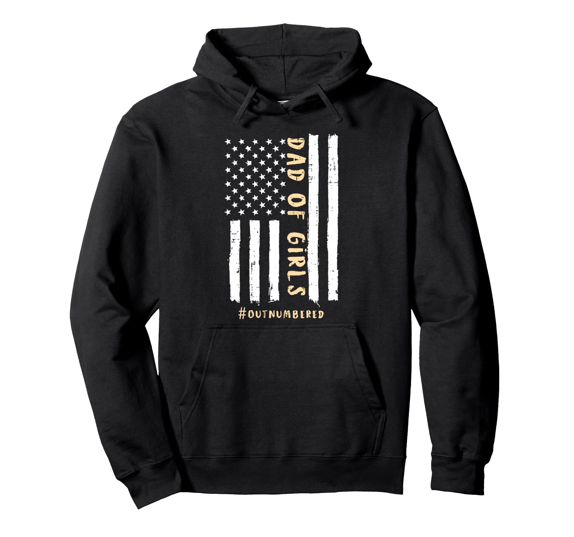 Dad Outnumbered Us Flag Funny Fathers Day Hoodie - Graphic Print Men Women - T-Shirt, Sweatshirt, Hoodie