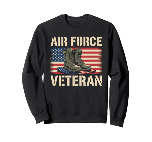 Air Force Veteran Us American Flag Sweatshirt - Custom Art Print Men Women - T-Shirt, Sweatshirt, Hoodie