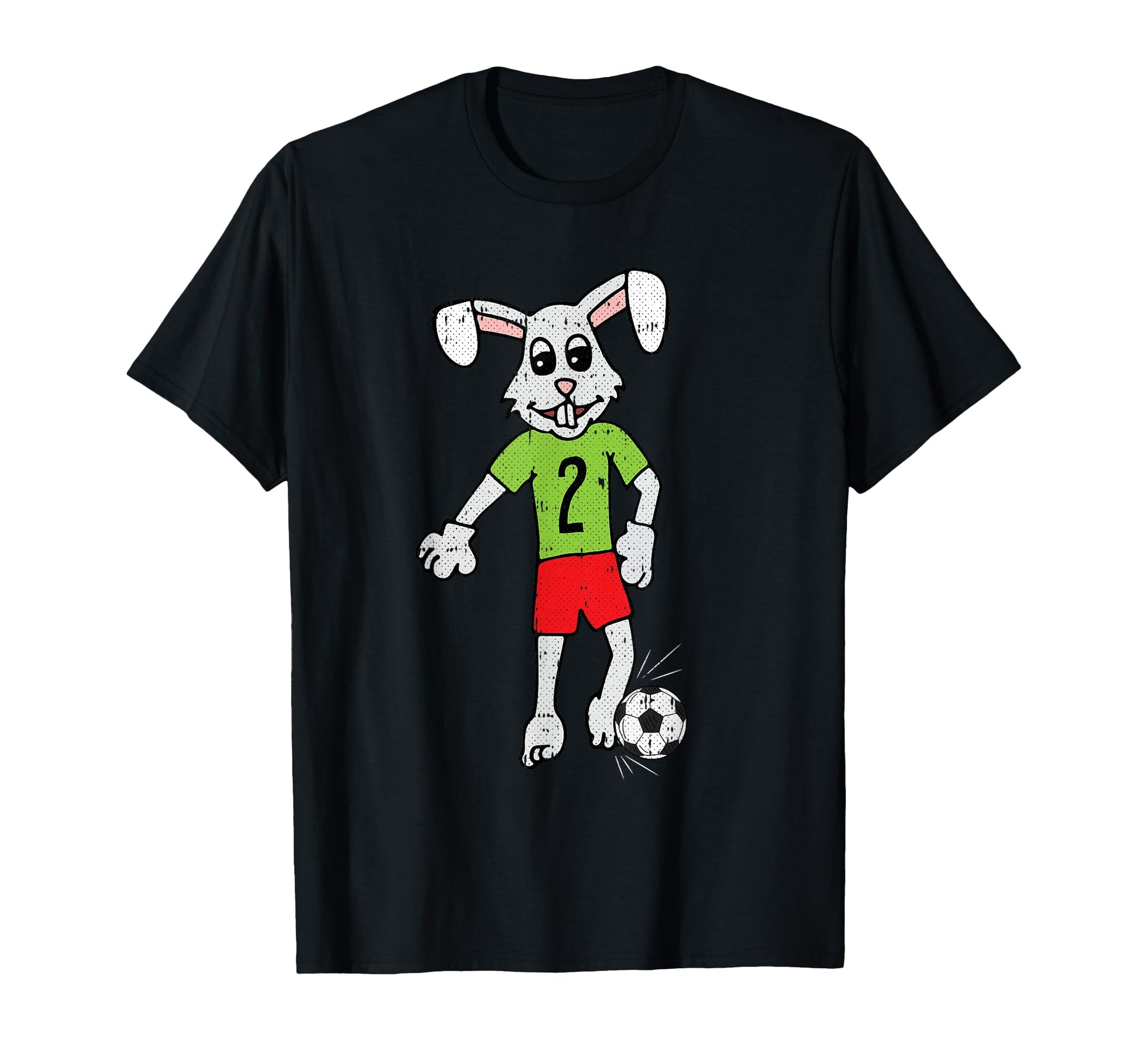 Bunny Playing Soccer Happy Easter T-Shirt - Minimalist Print for Adults - T-Shirt, Sweatshirt, Hoodie