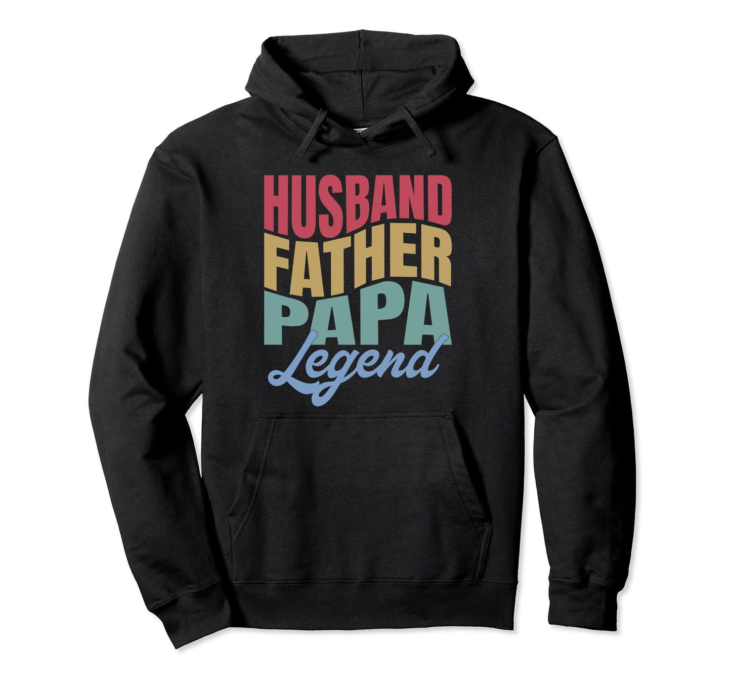 Husband Father Papa Legend Wavy Hoodie - Aesthetic Graphic Unisex - T-Shirt, Sweatshirt, Hoodie