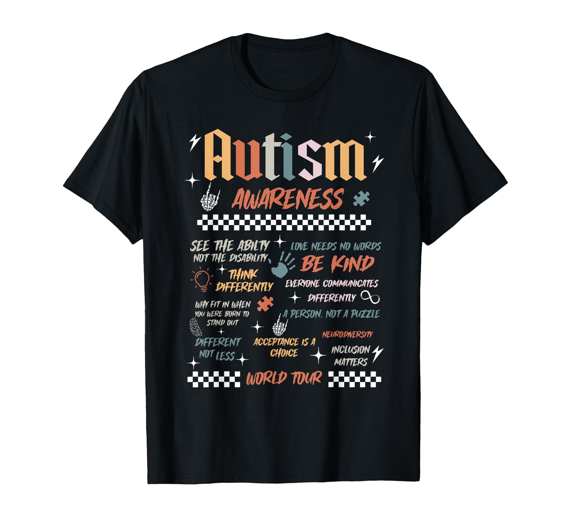 Autism Awareness World Tour Be Kind T-Shirt - Aesthetic Graphic Unisex - T-Shirt, Sweatshirt, Hoodie