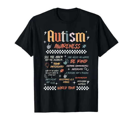 Autism Awareness World Tour Be Kind T-Shirt - Aesthetic Graphic Unisex - T-Shirt, Sweatshirt, Hoodie