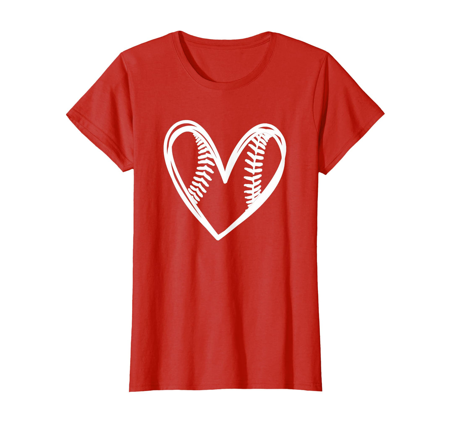 Baseball Outlined Heart Teens Love T-Shirt - Custom Art Print Unisex - T-Shirt, Sweatshirt, Hoodie