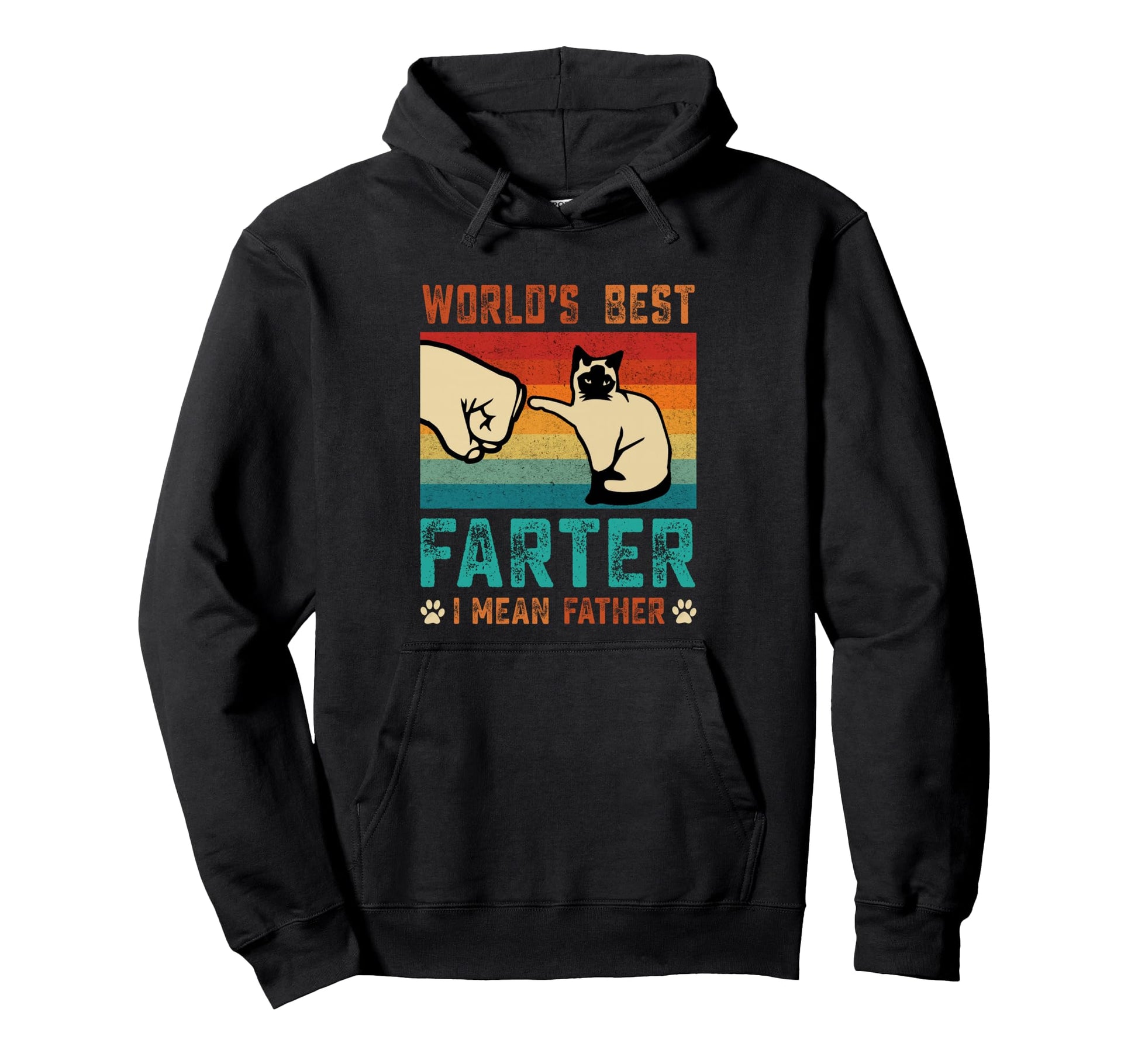 Worlds Best Farter I Mean Father Best Cat Hoodie - Minimalist Print Unisex - T-Shirt, Sweatshirt, Hoodie