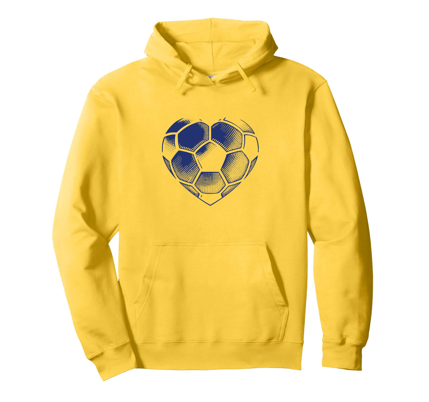 Soccer Ball Blue Color Heart Mom Fan Parent Hoodie - Novelty Apparel Unisex - T-Shirt, Sweatshirt, Hoodie
