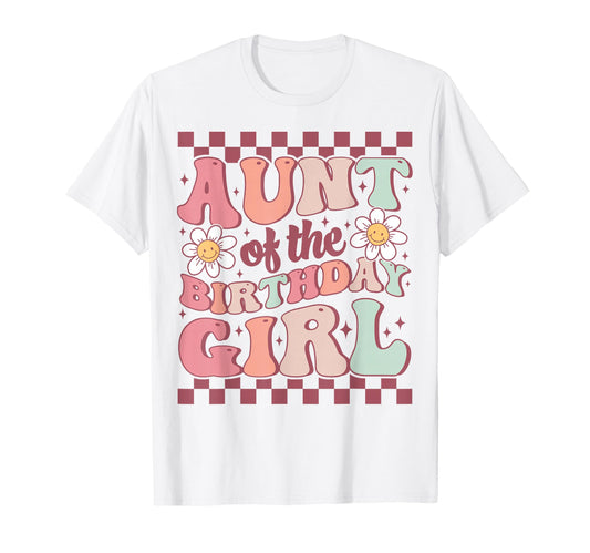 Aunt Birthday Family Groovy Birthday T-Shirt - Minimalist Print for Adults - T-Shirt, Sweatshirt, Hoodie