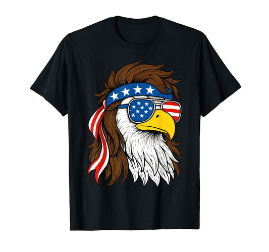 Bald Eagle Mullet 4Th July American T-Shirt - Aesthetic Graphic Unisex - T-Shirt, Sweatshirt, Hoodie