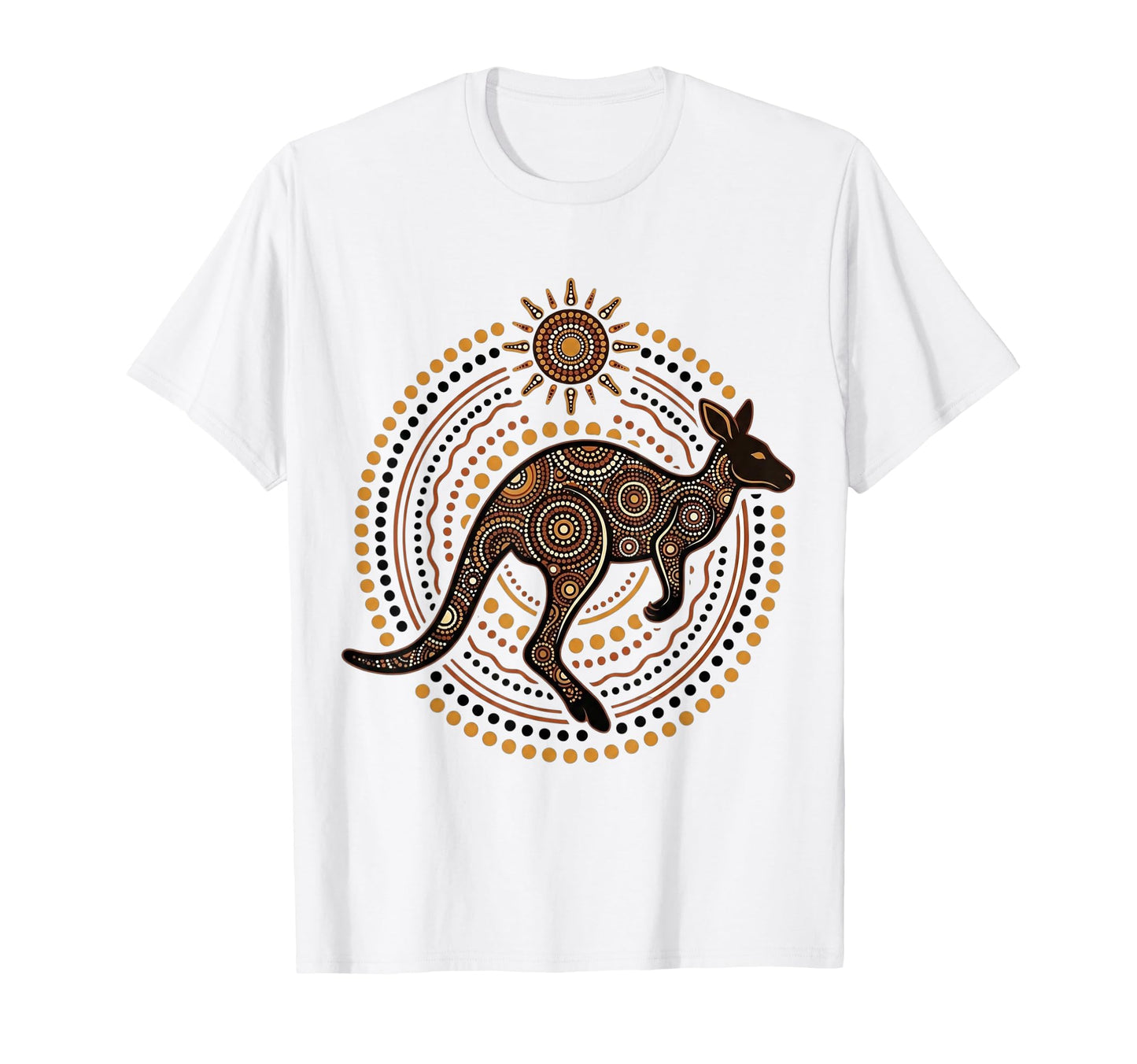 Australian Kangaroo Aboriginal Dot Art T-Shirt - Fun Novelty Design Unisex - T-Shirt, Sweatshirt, Hoodie