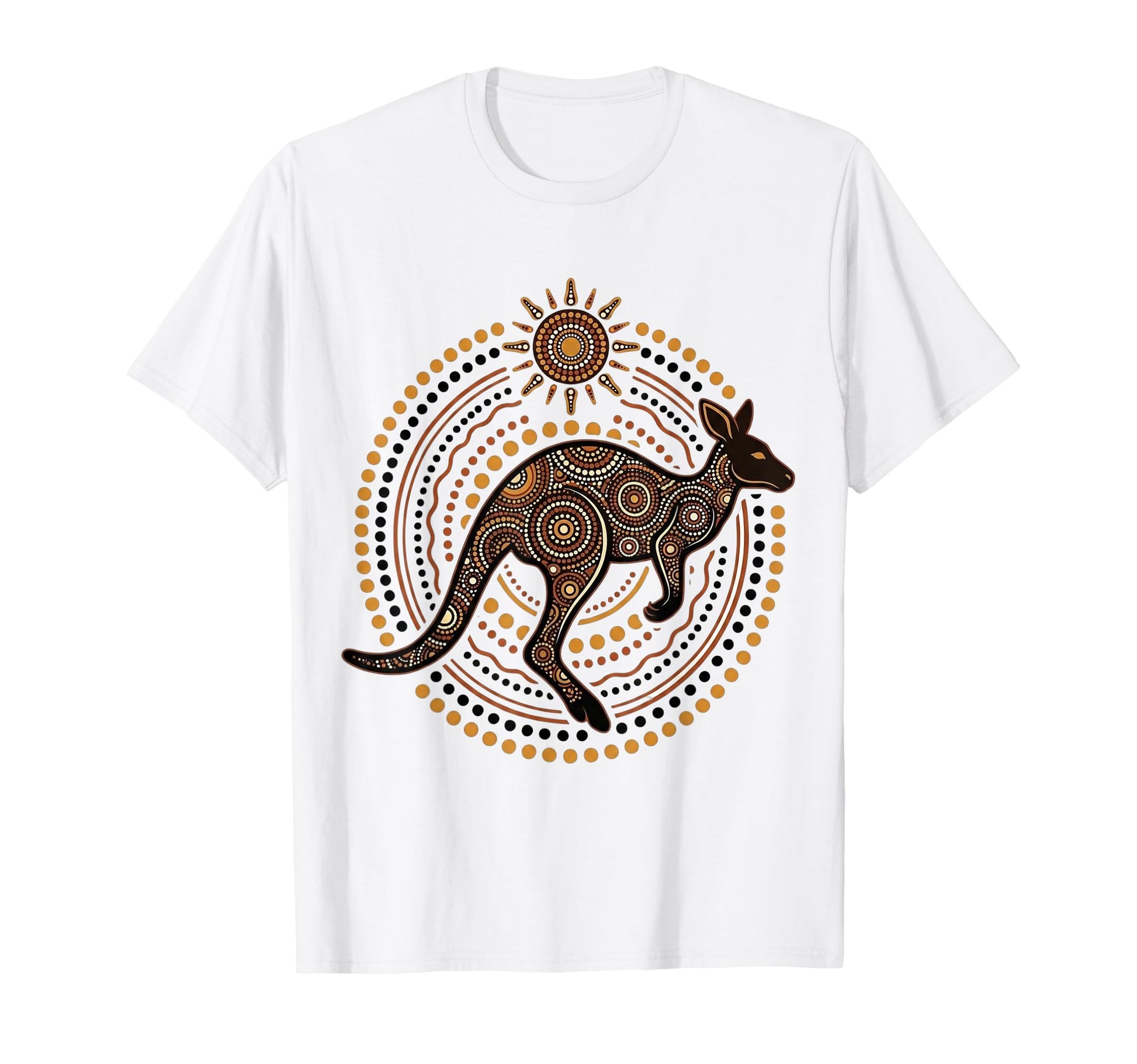 Australian Kangaroo Aboriginal Dot Art T-Shirt - Fun Novelty Design Unisex - T-Shirt, Sweatshirt, Hoodie