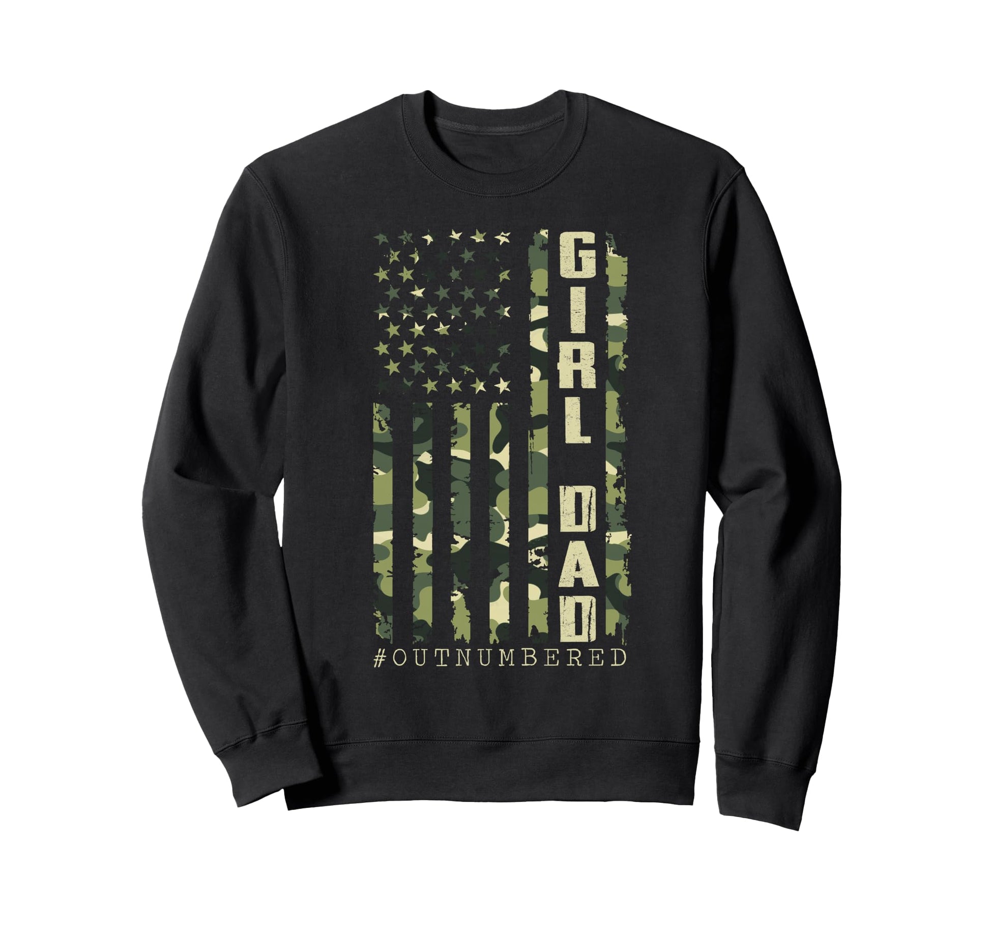 Dad Camo American Flag Fathers Day Sweatshirt - Minimalist Print Men Women - T-Shirt, Sweatshirt, Hoodie