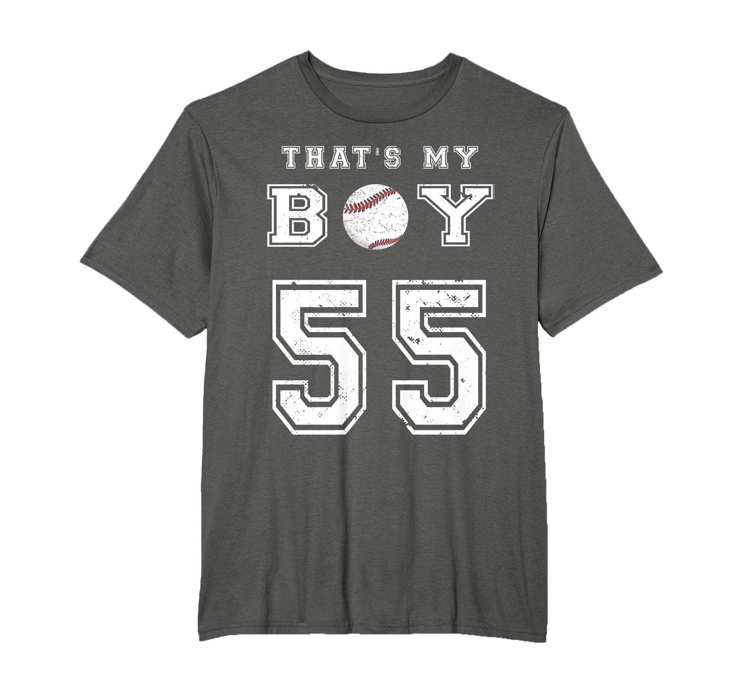 Thats My Baseball 55 Jersey Number Mom Dad T-Shirt - Graphic Print Unisex - T-Shirt, Sweatshirt, Hoodie