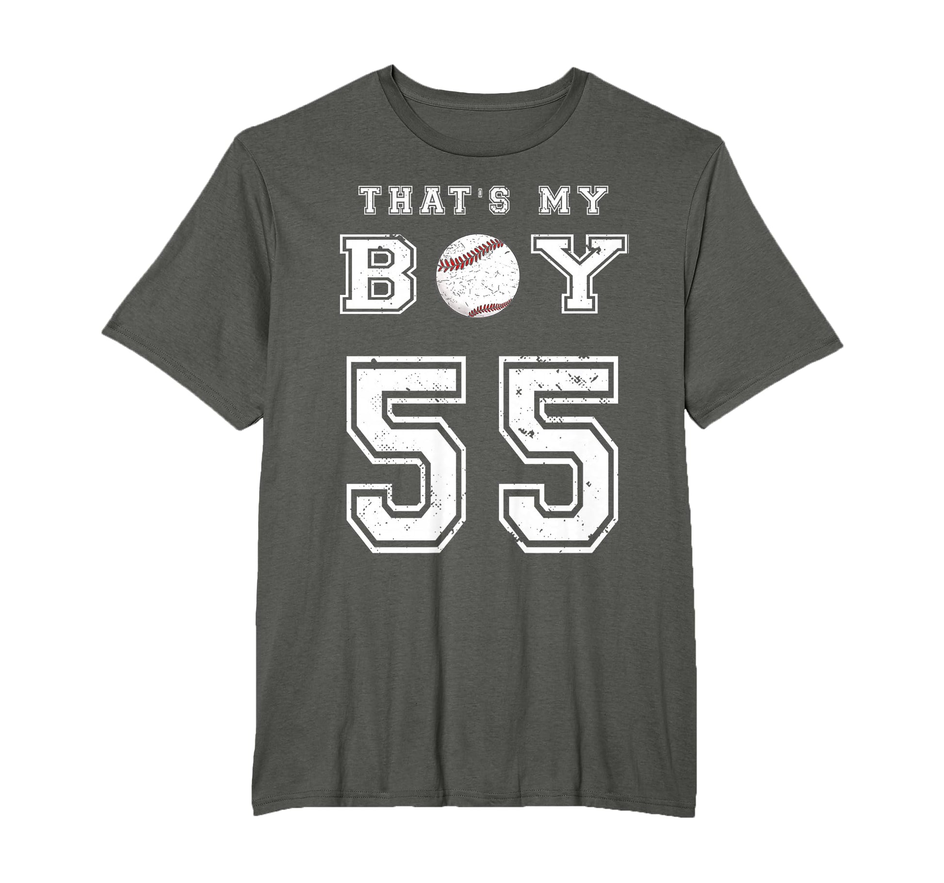 Thats My Baseball 55 Jersey Number Mom Dad T-Shirt - Graphic Print Unisex - T-Shirt, Sweatshirt, Hoodie