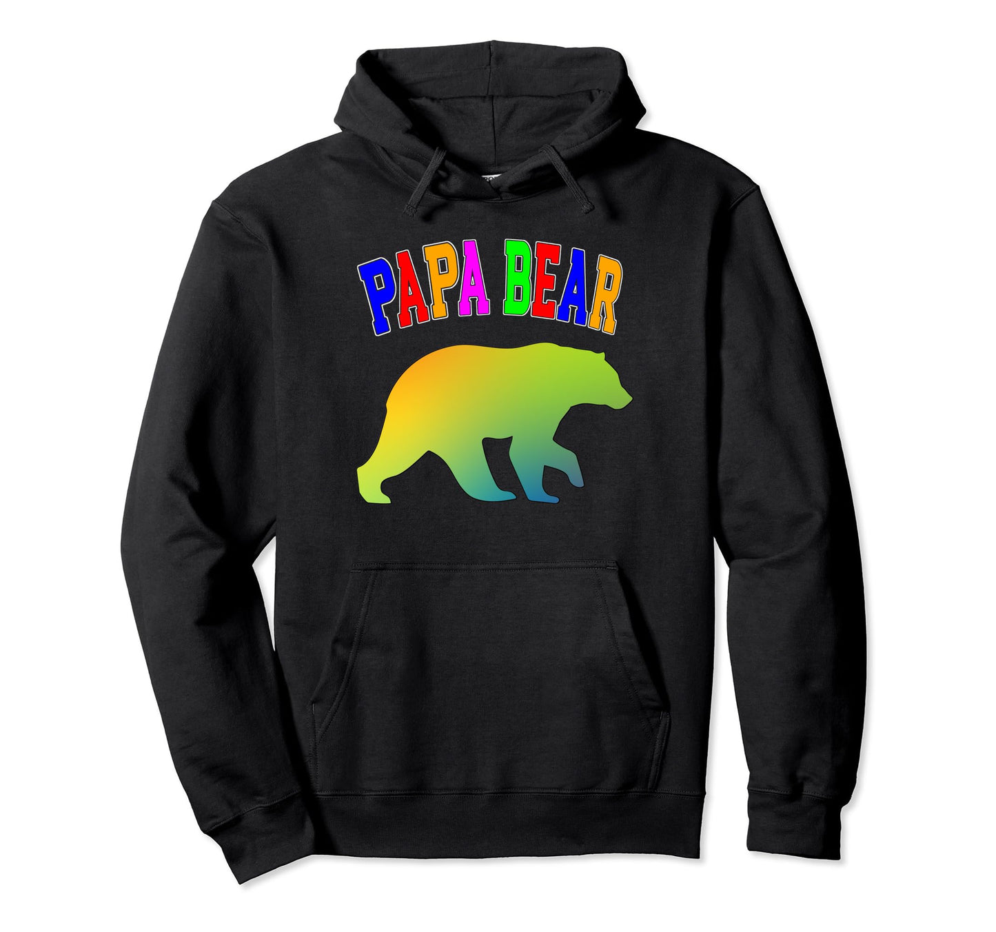 Papa Bear Colorful Rainbow Unity Hoodie - Unique Graphic Men Women - T-Shirt, Sweatshirt, Hoodie
