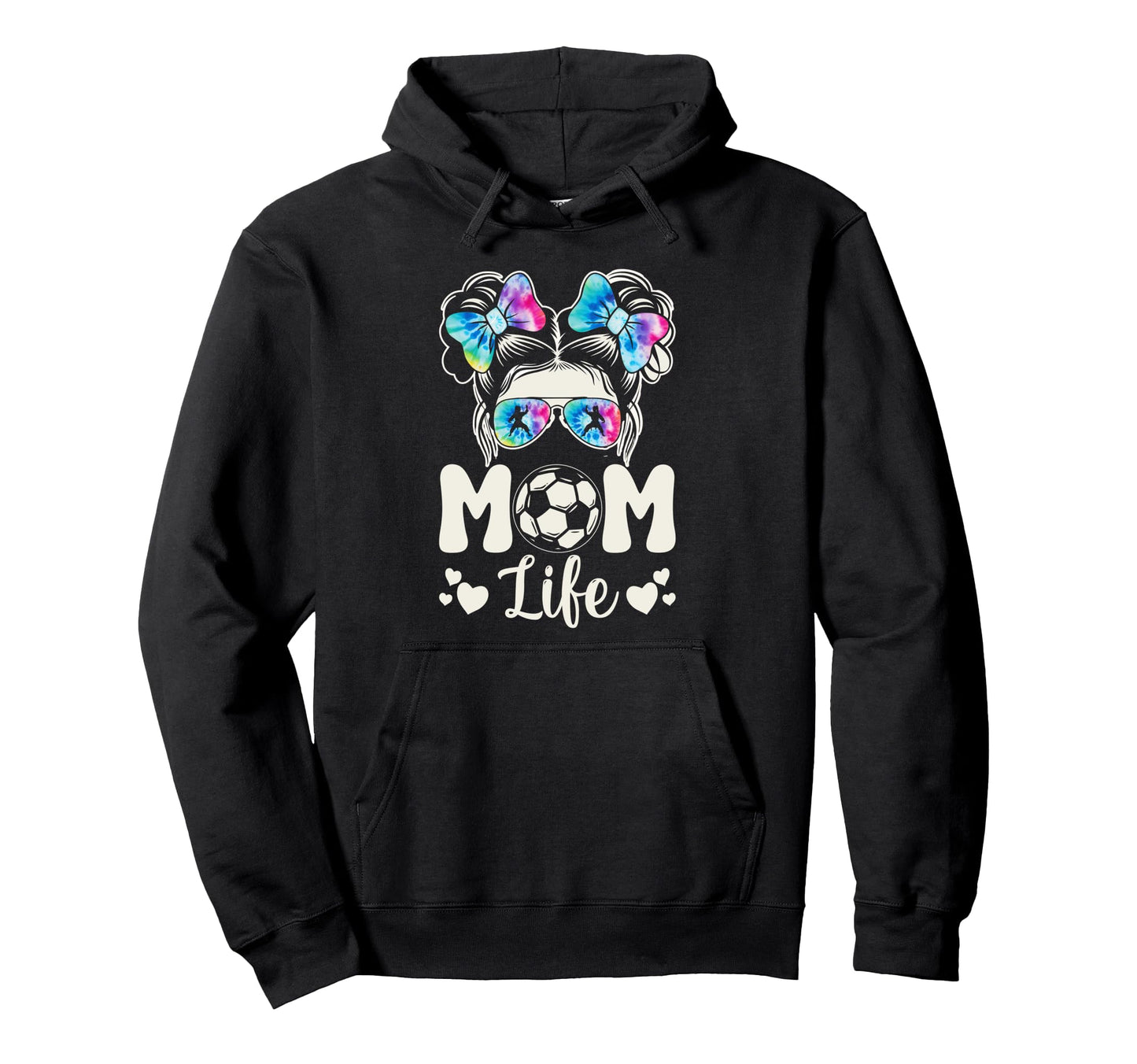 Soccer Karate Mom Life Messy Bun Leopard Hoodie - Unique Graphic Men Women - T-Shirt, Sweatshirt, Hoodie