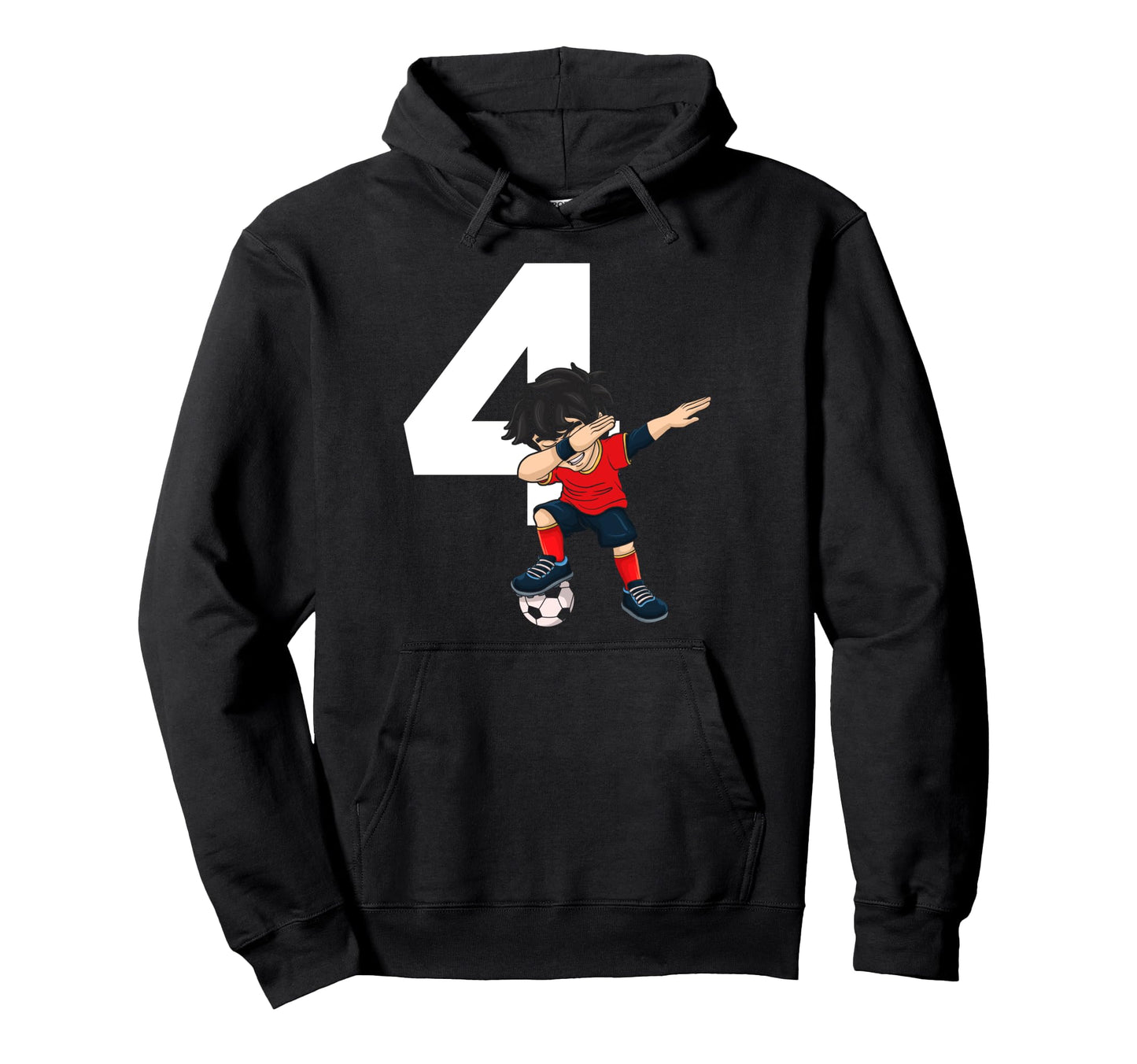 4 Soccer Birthday Gift Soccer Fan Hoodie - Fun Novelty Design Men Women - T-Shirt, Sweatshirt, Hoodie