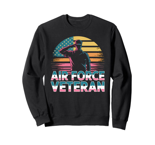 Air Force Veteran Us American Flag Sweatshirt - Fun Novelty Design Unisex - T-Shirt, Sweatshirt, Hoodie