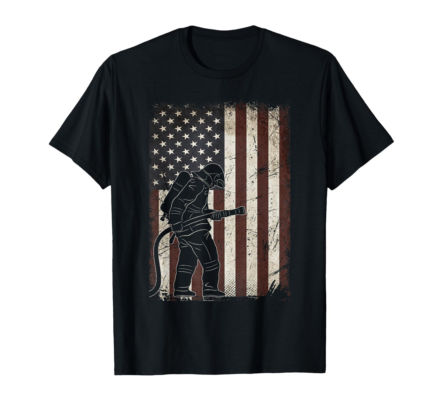 Fireman American Flag Thin Red T-Shirt - Fun Novelty Design for Adults - T-Shirt, Sweatshirt, Hoodie