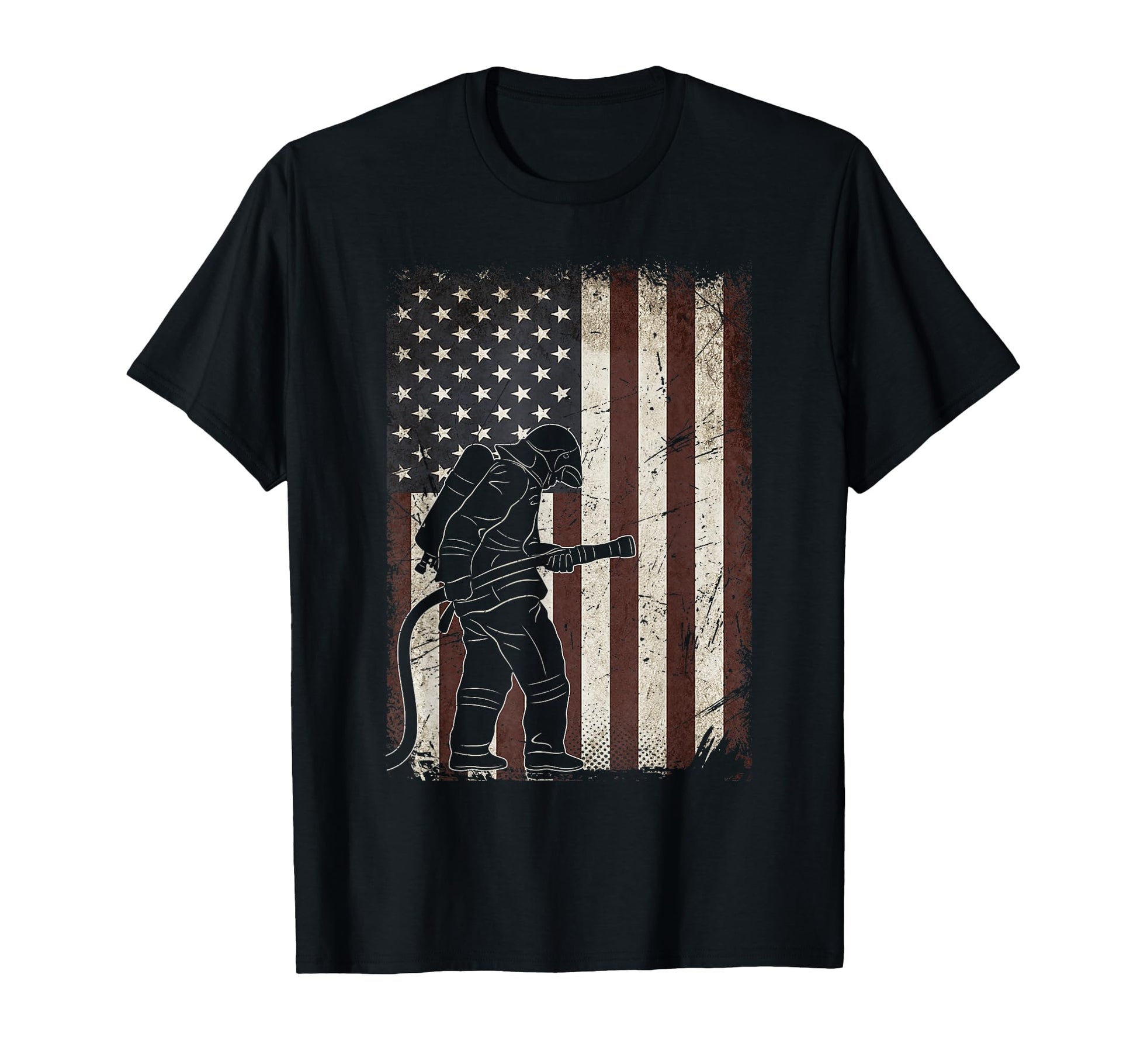 Fireman American Flag Thin Red T-Shirt - Fun Novelty Design for Adults - T-Shirt, Sweatshirt, Hoodie