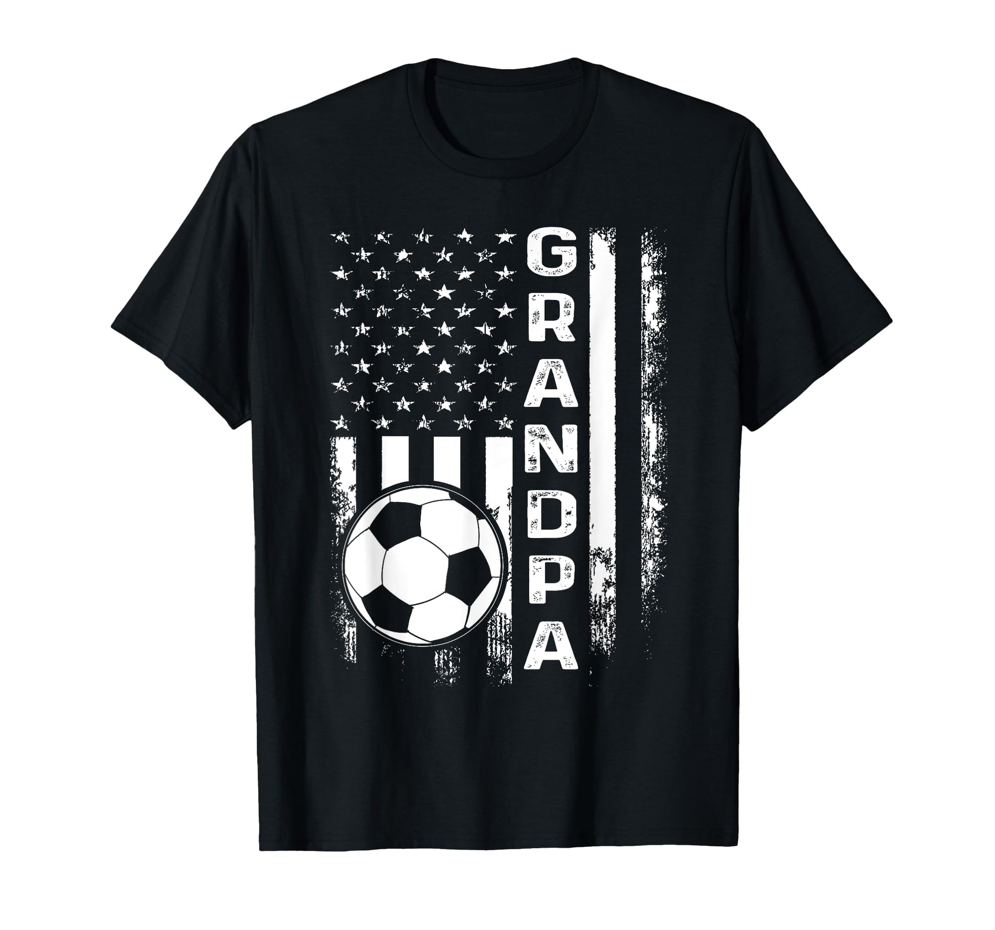 Soccer Grandpa America Flag T-Shirt - Casual Everyday Wear Unisex - T-Shirt, Sweatshirt, Hoodie