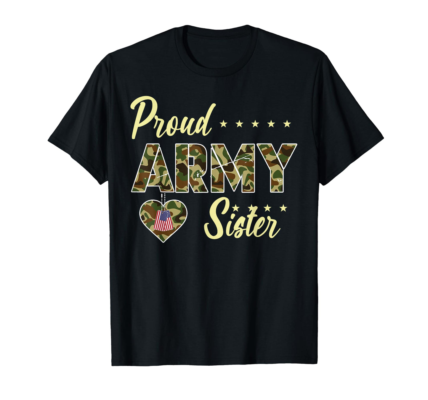 Proud Army Sister Camouflage Soldier T-Shirt - Minimalist Print for Adults - T-Shirt, Sweatshirt, Hoodie